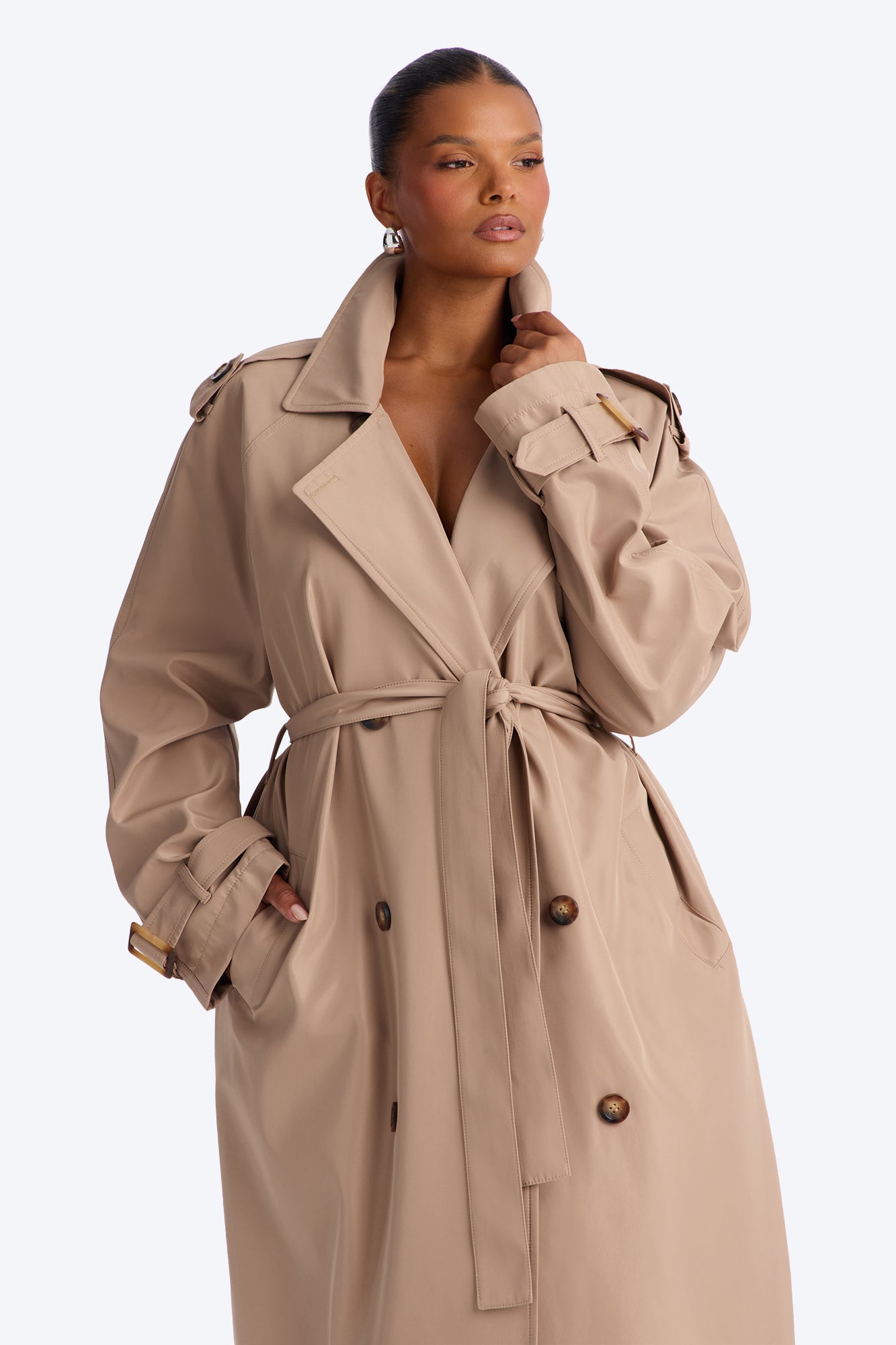 Keep Your Promise Trench Coat - Tan