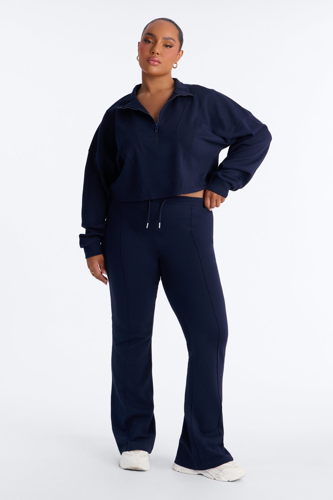 Ready To Move Quarter Zip Pant Set - Navy