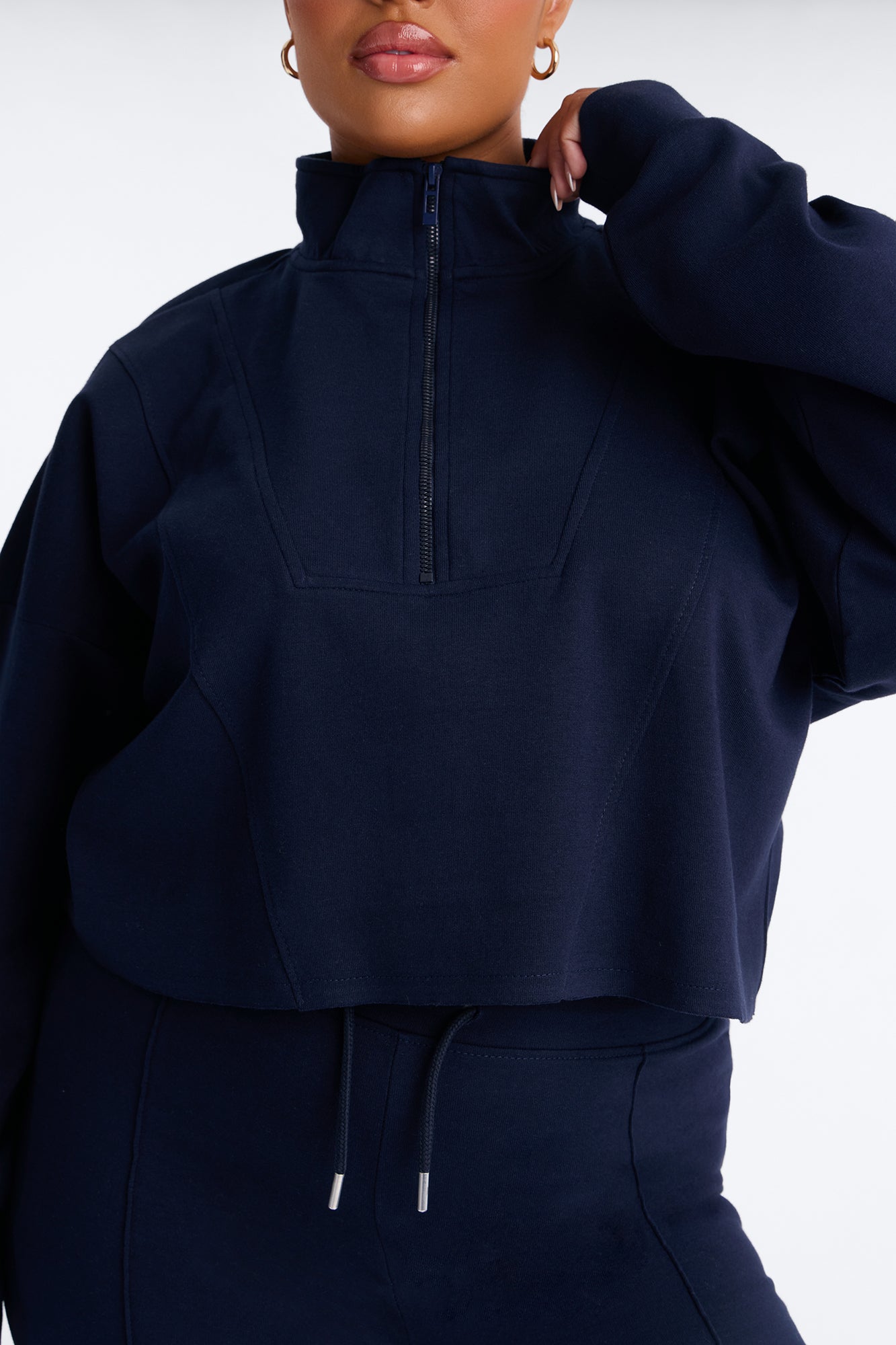 Ready To Move Quarter Zip Pant Set - Navy