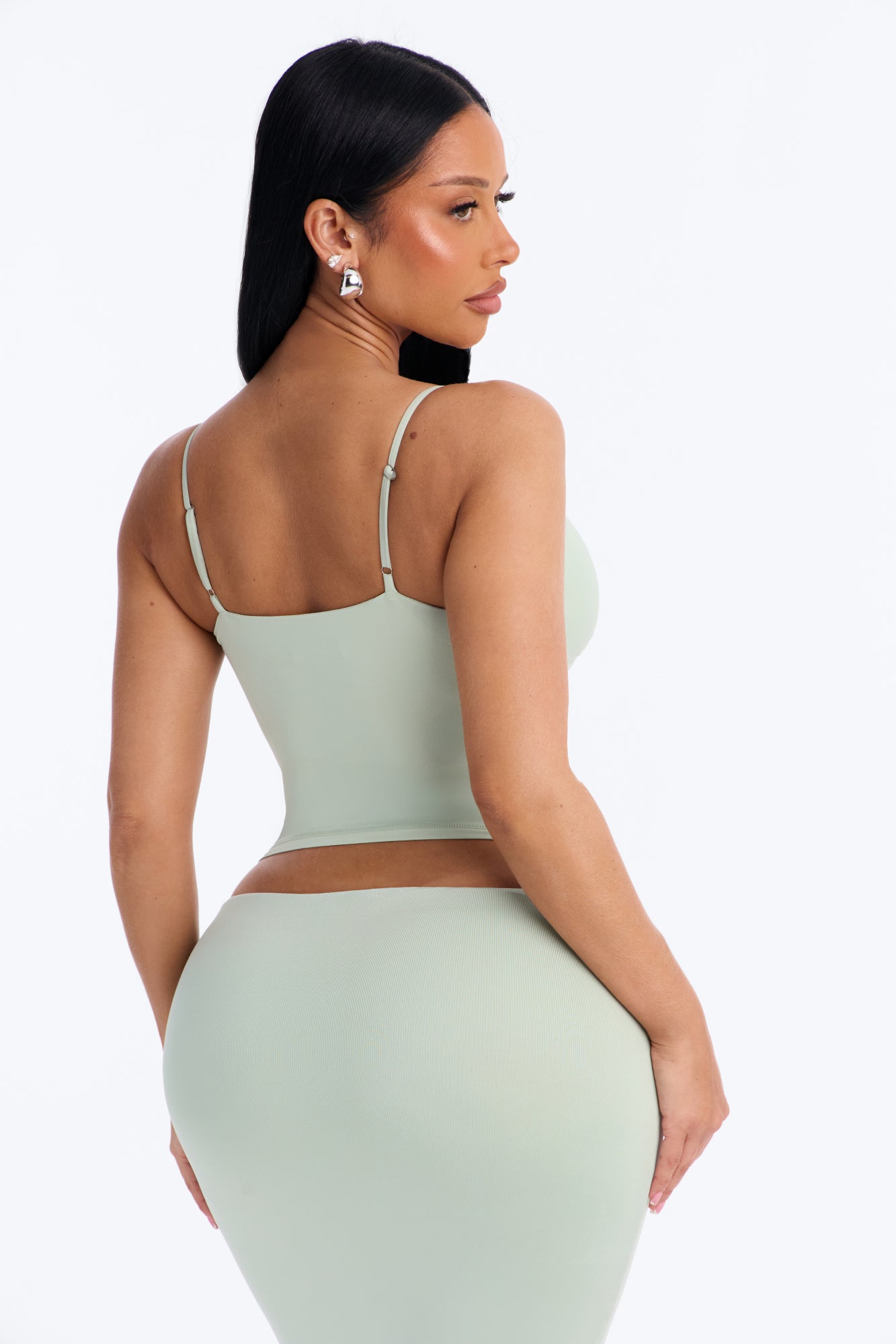 Second Skin Bra Pad V Neck Cami - Mint