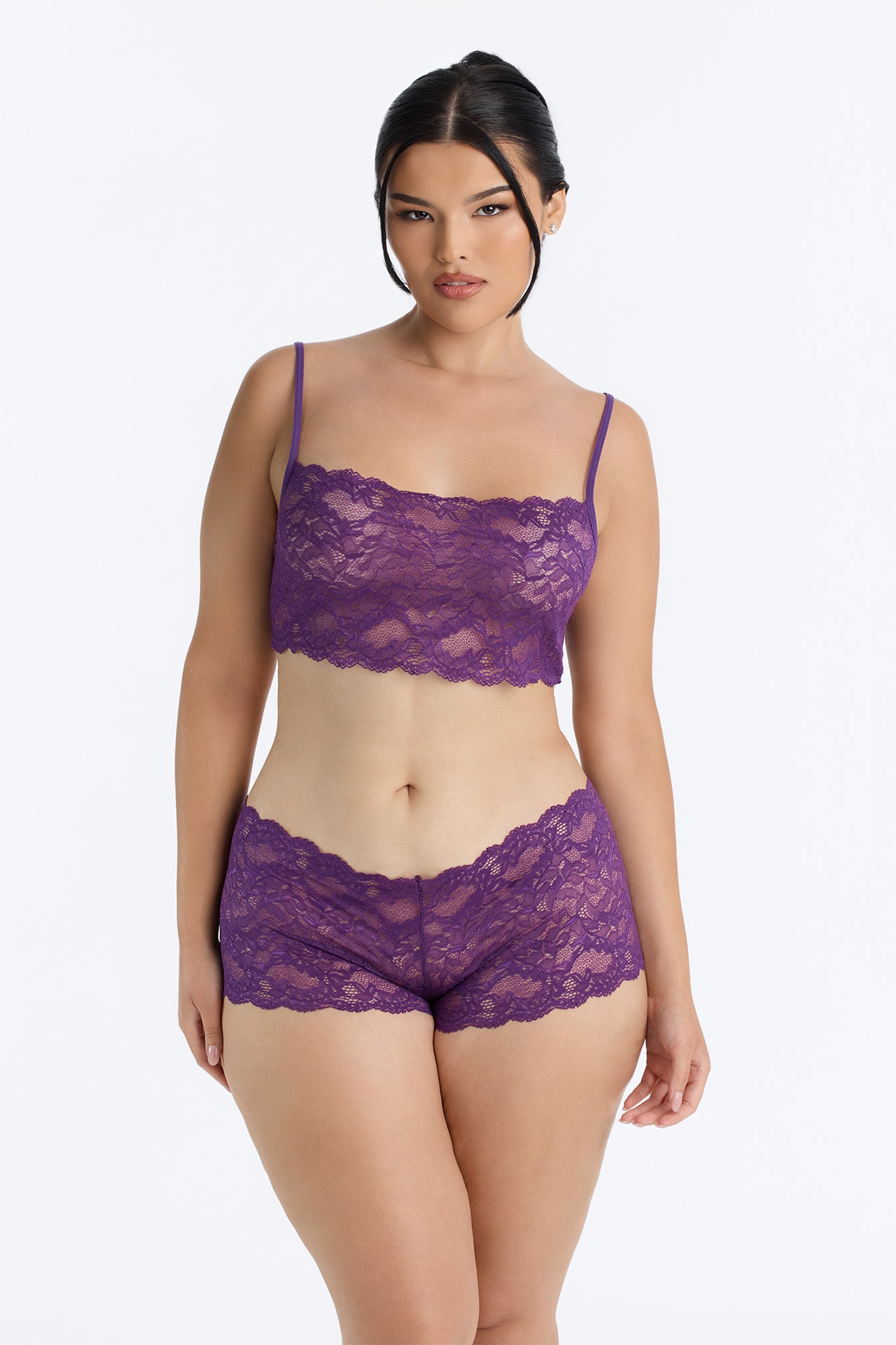 Sultry Moments Lace 2 Piece Set - Eggplant