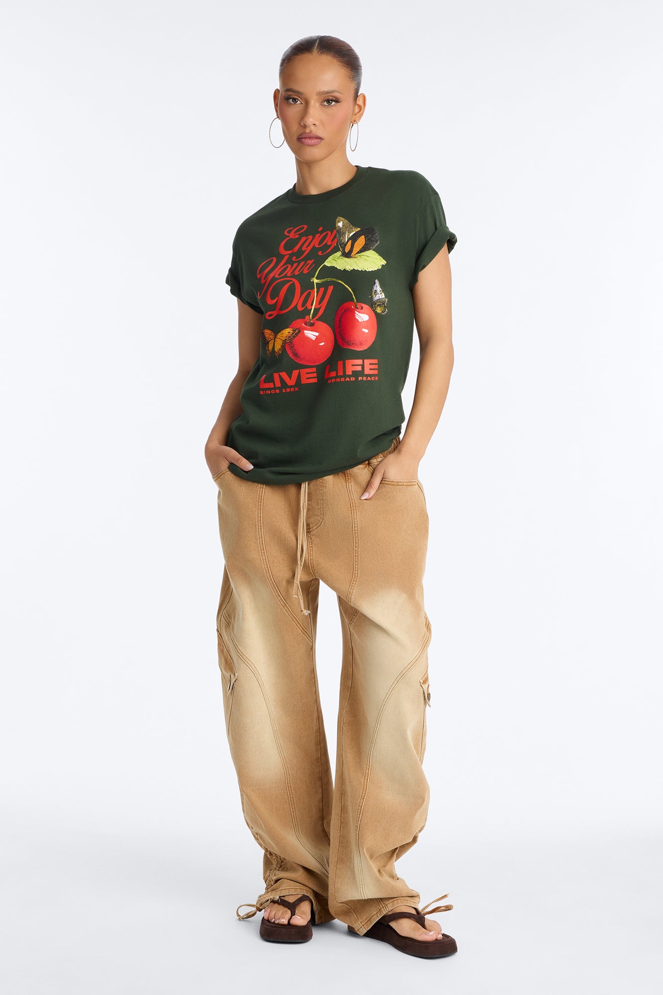 Enjoy Your Day Graphic Tee - Hunter