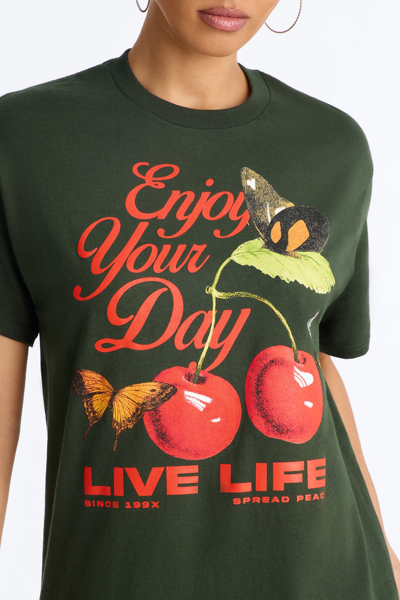 Enjoy Your Day Graphic Tee - Hunter