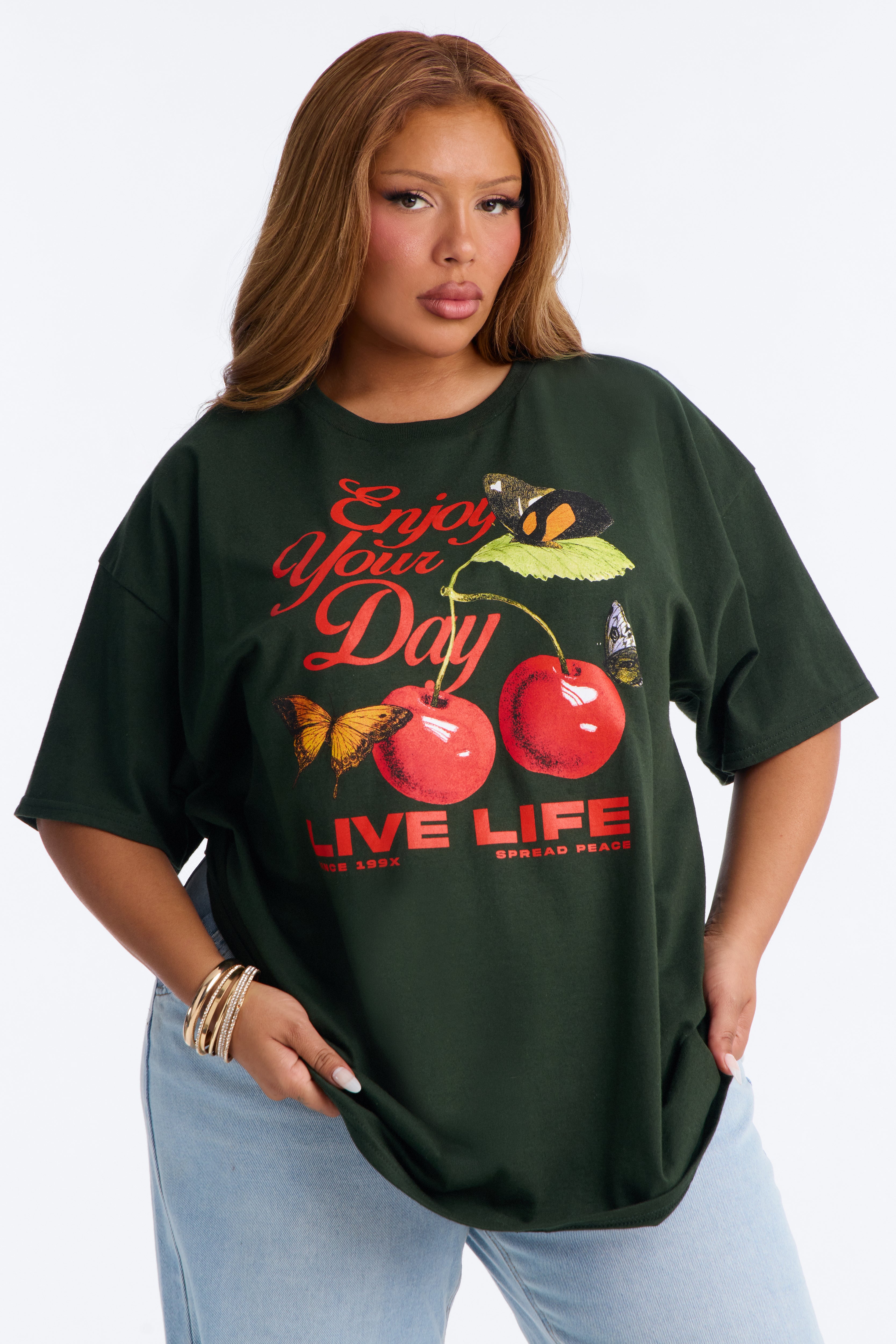 Enjoy Your Day Graphic Tee - Hunter