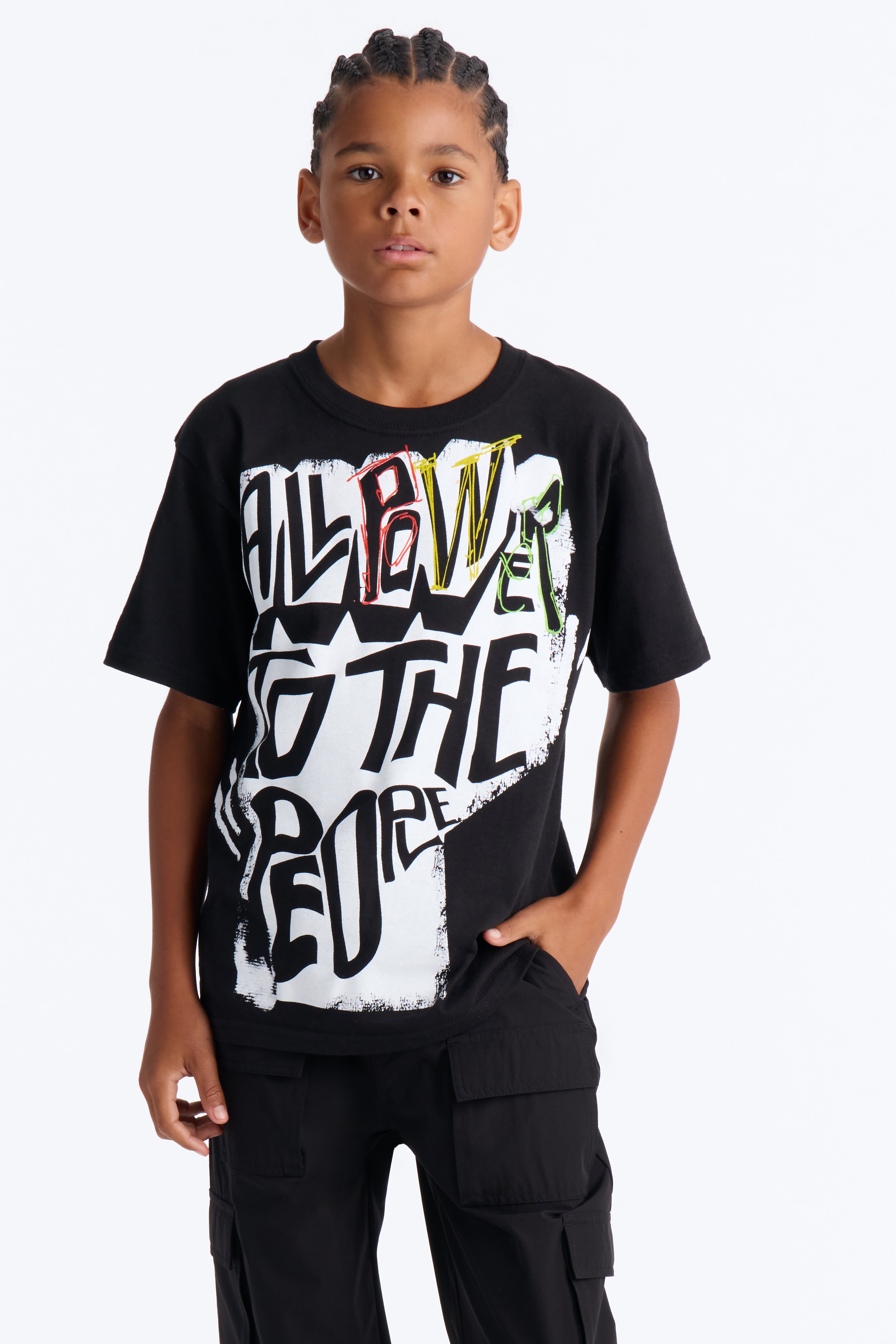 Mini All Power To The People Short Sleeve Tee - Black