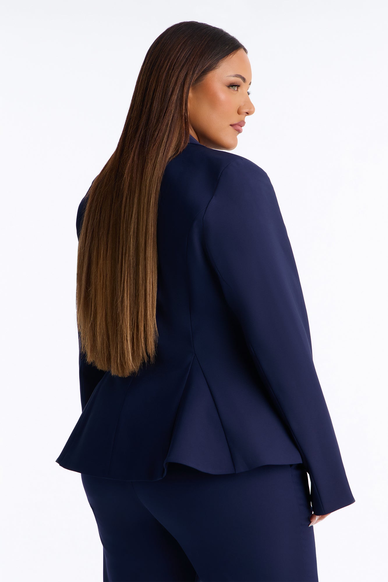 Mielle Peplum Blazer - Navy