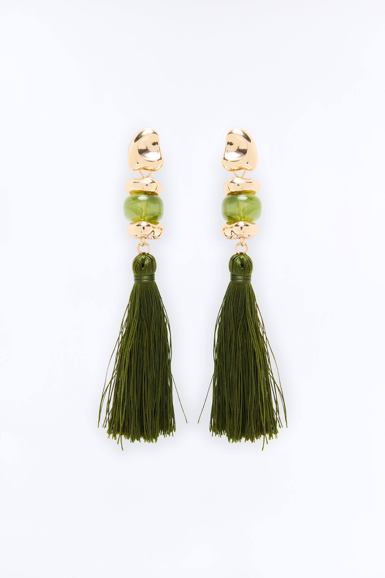 Serving Looks Drop Earrings - Gold/Green