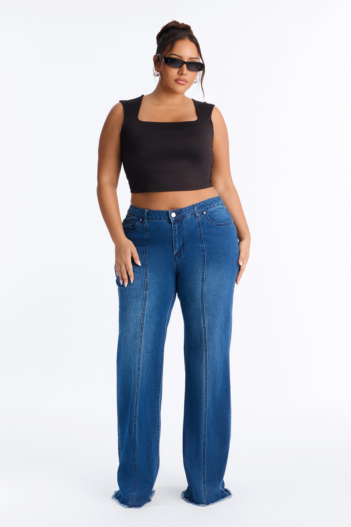 Innocently High Rise Stretch Flare Jeans - Dark Wash