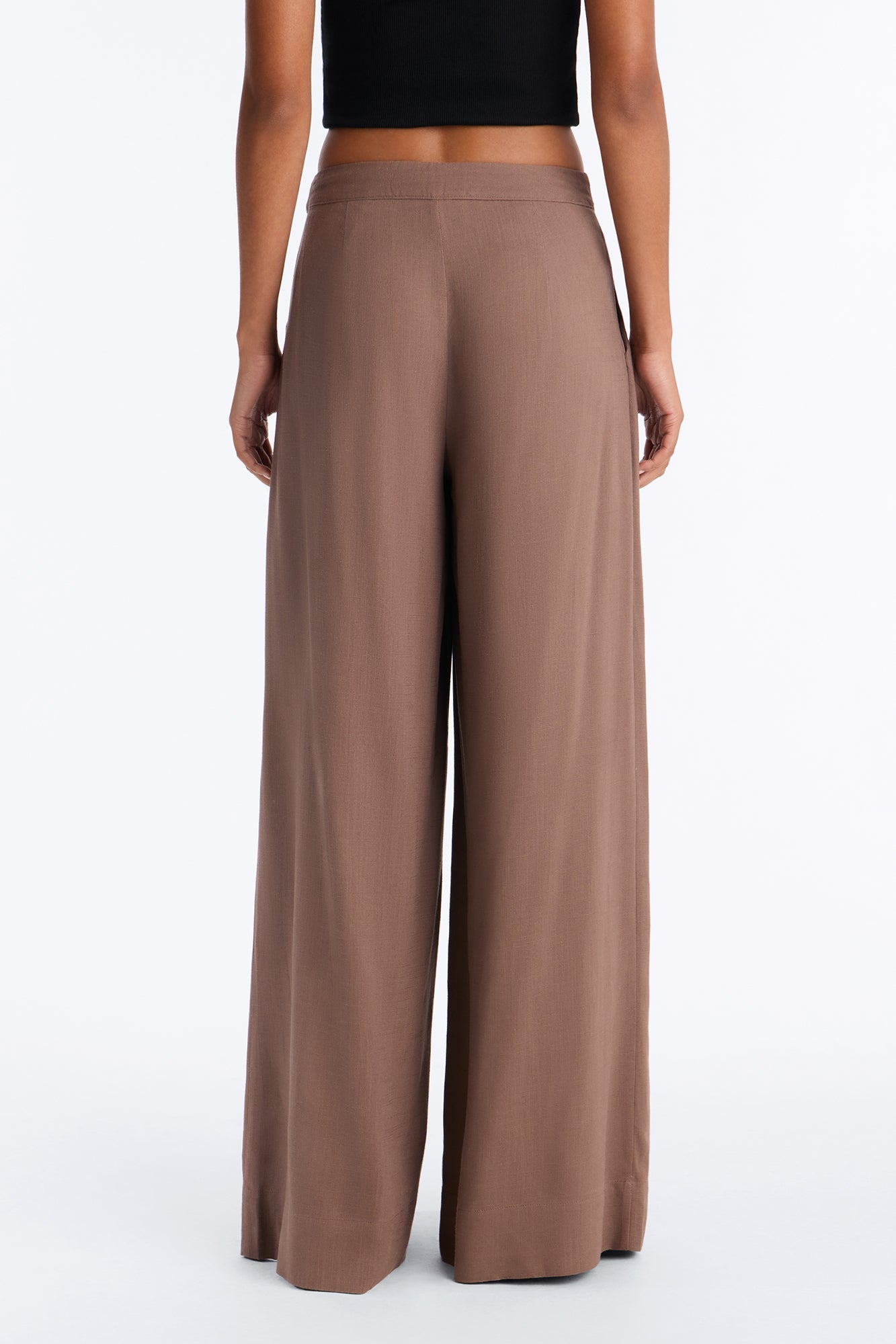 Karianna Linen Blend Wide Leg Pant - Caffe