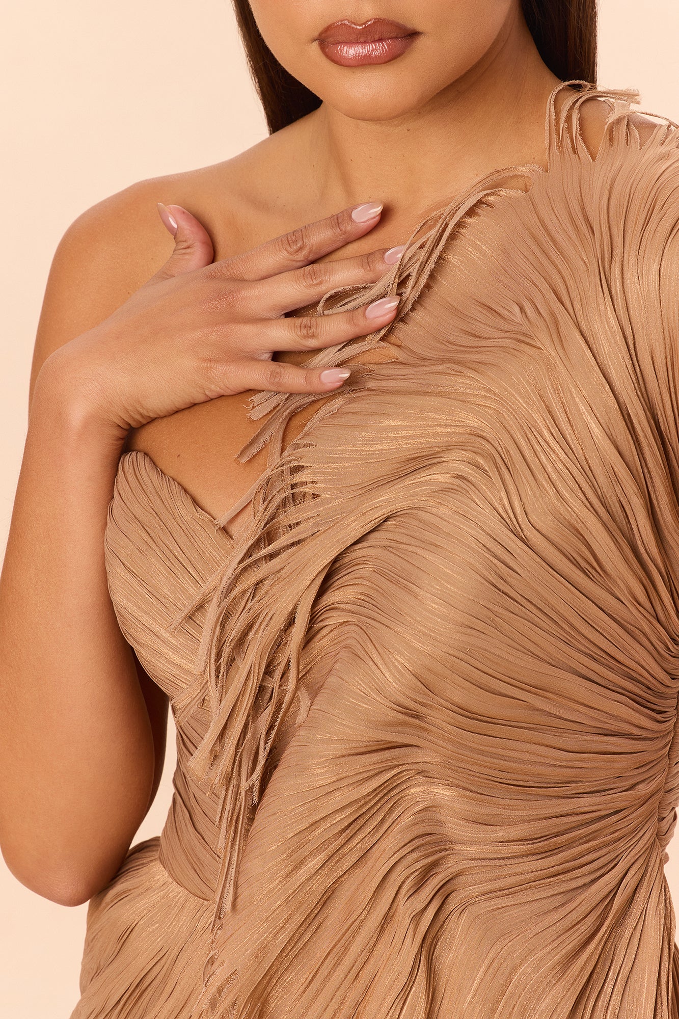 Classy Night Organza Gown - Bronze