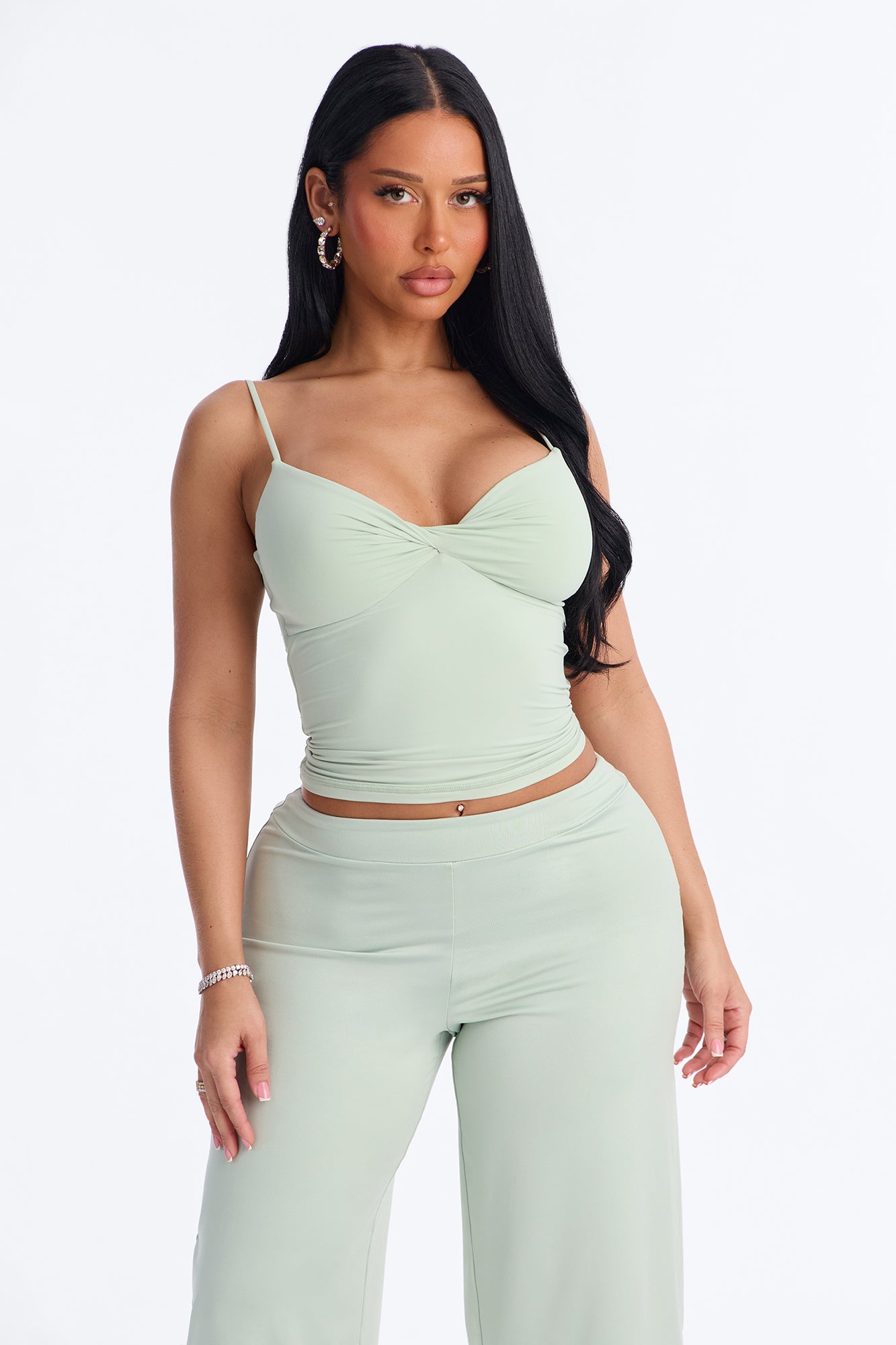 Second Skin Double Lined Twist Cami - Mint
