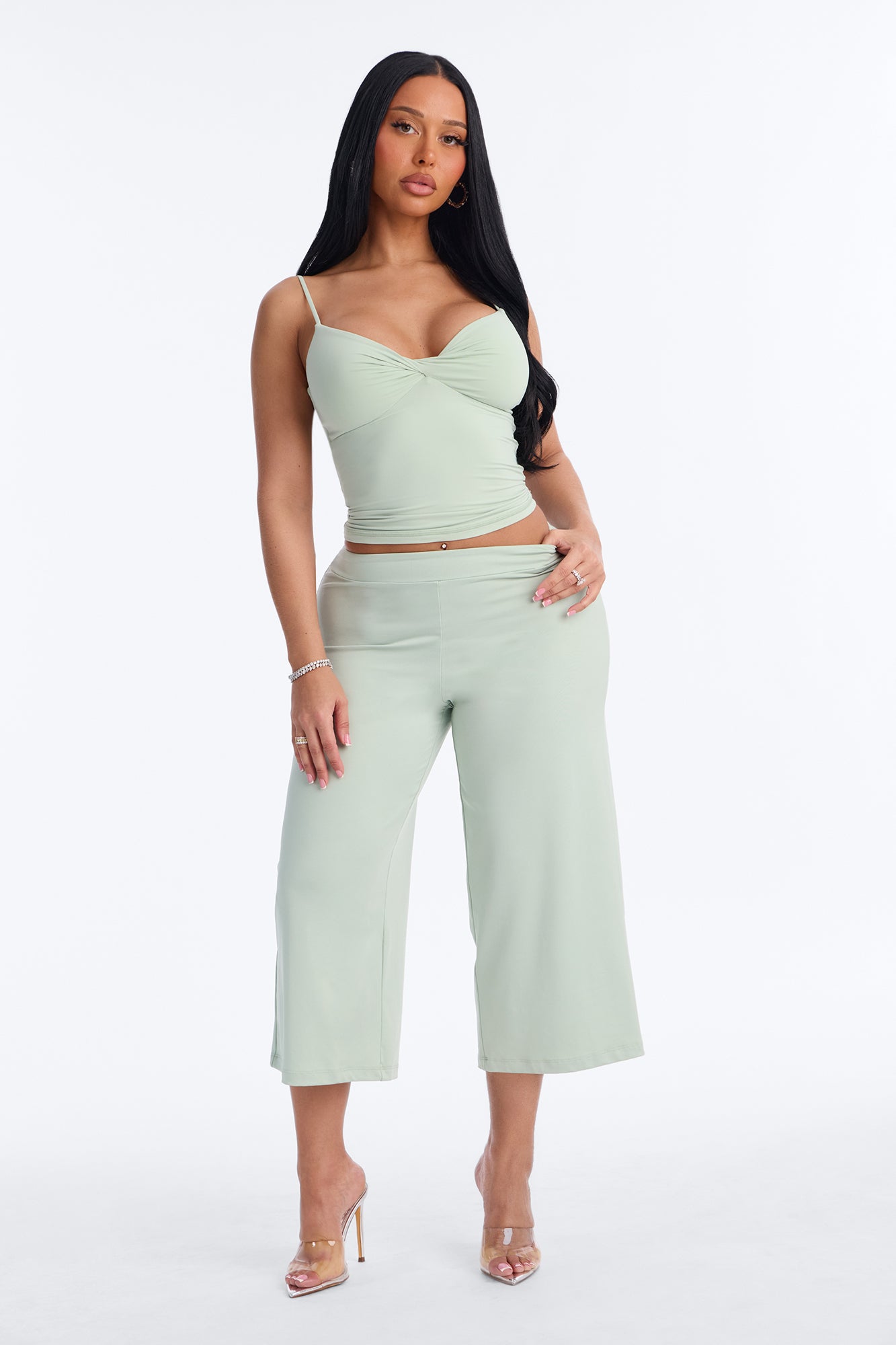 Second Skin Double Lined Twist Cami - Mint
