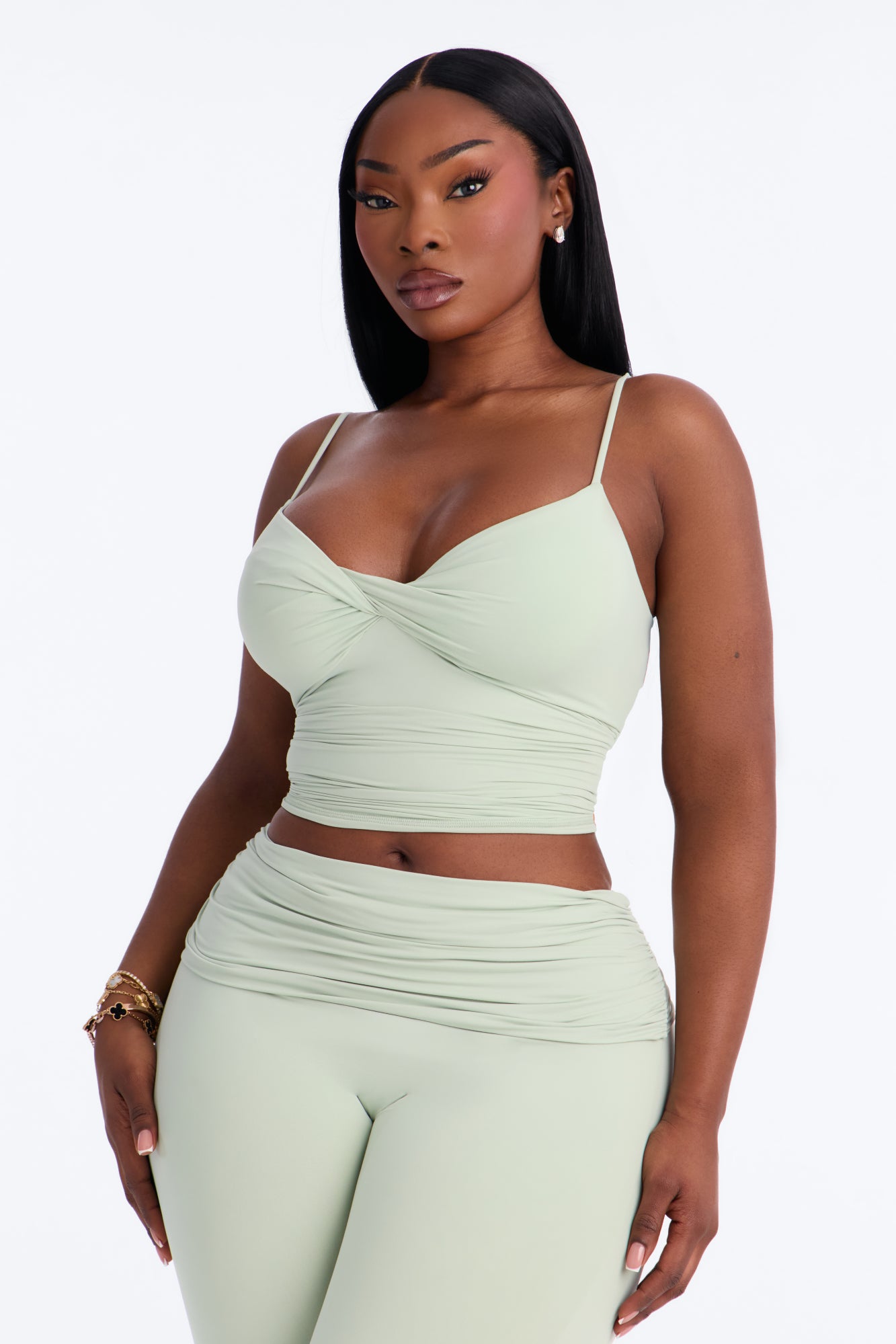 Second Skin Double Lined Twist Cami - Mint