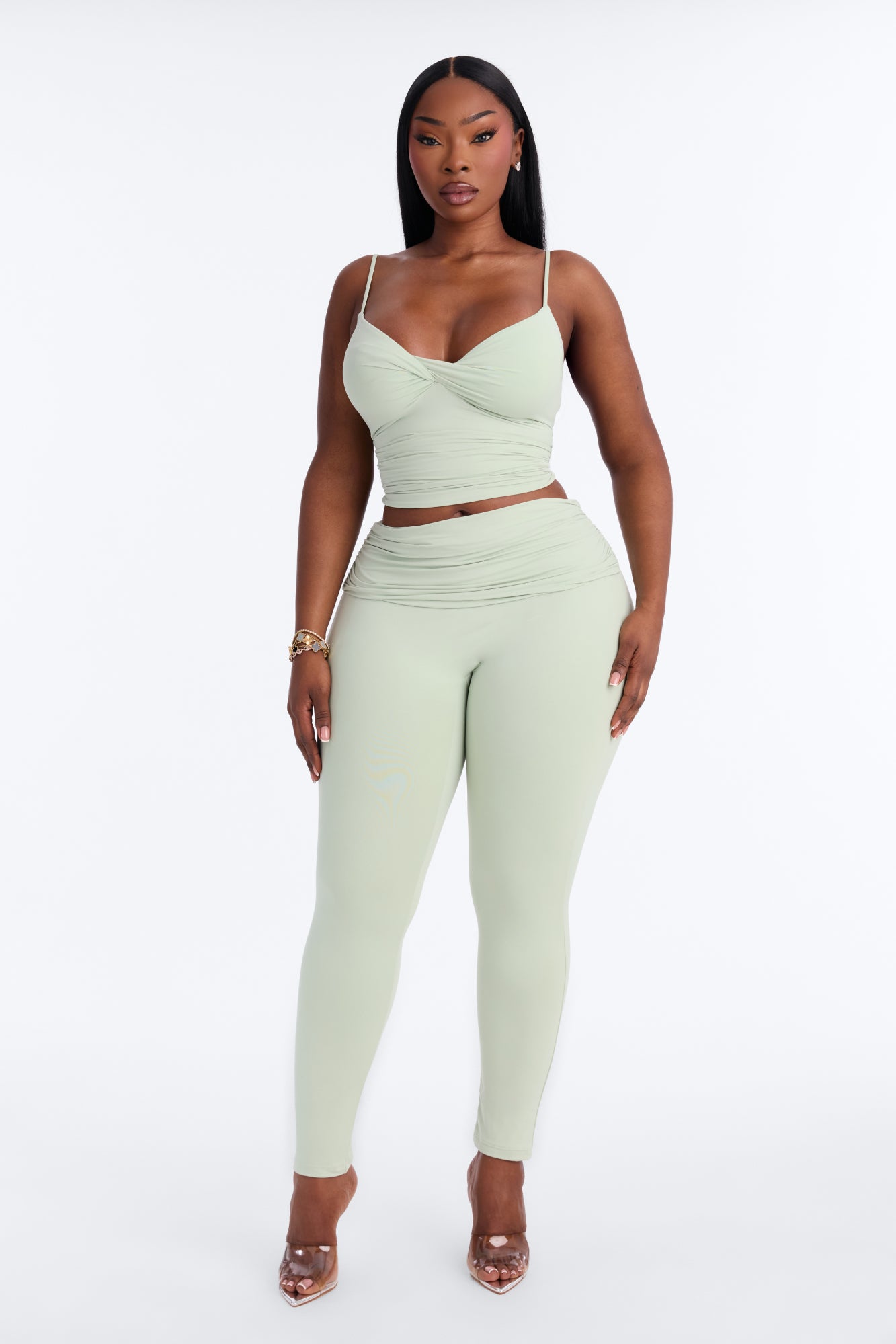 Second Skin Double Lined Twist Cami - Mint