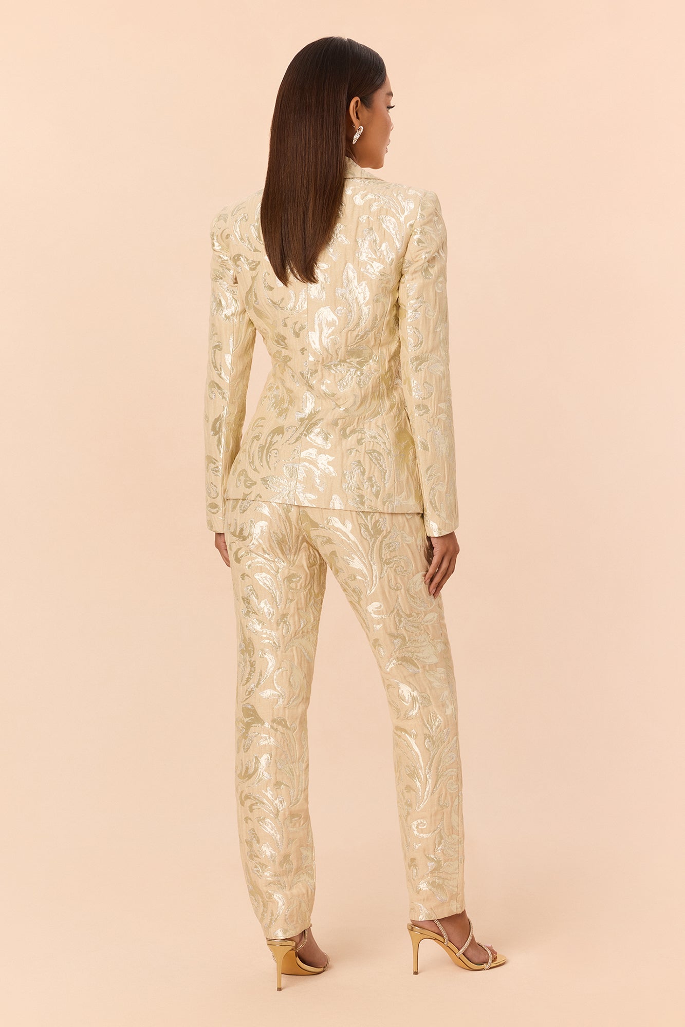 Kimberly Blazer Jacquard Set - Nude/combo