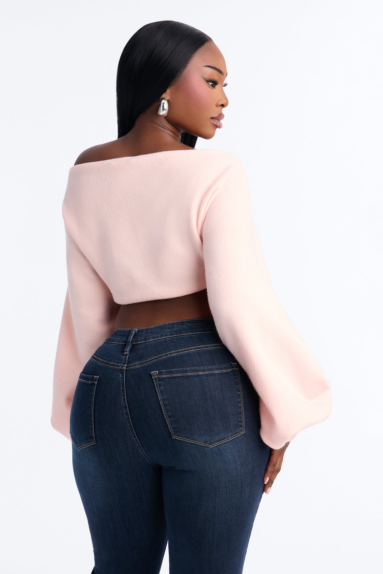 Love Away One Shoulder Sweater Top - Light Pink