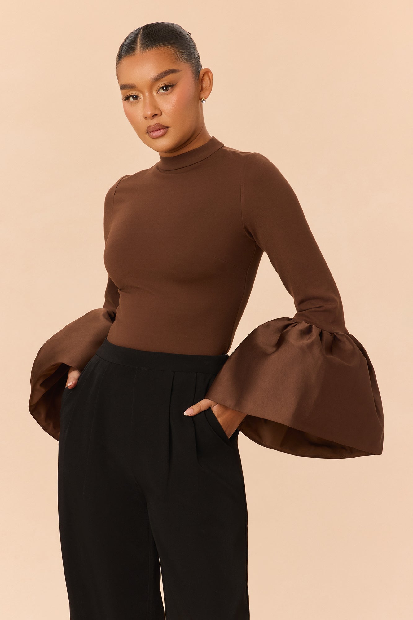 Estelle Bell Sleeve Top - Chocolate