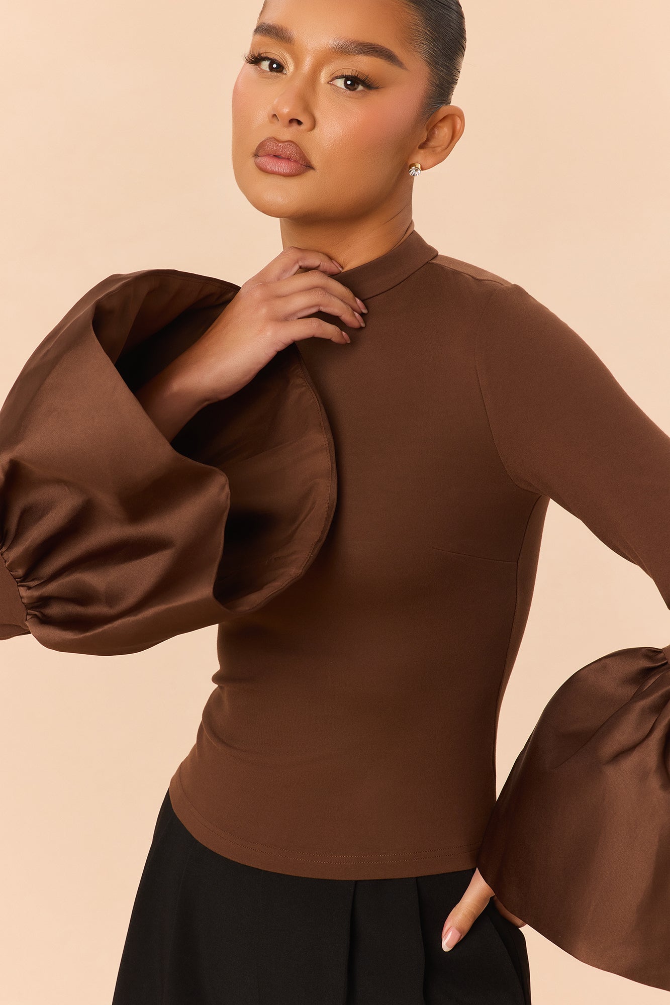Estelle Bell Sleeve Top - Chocolate