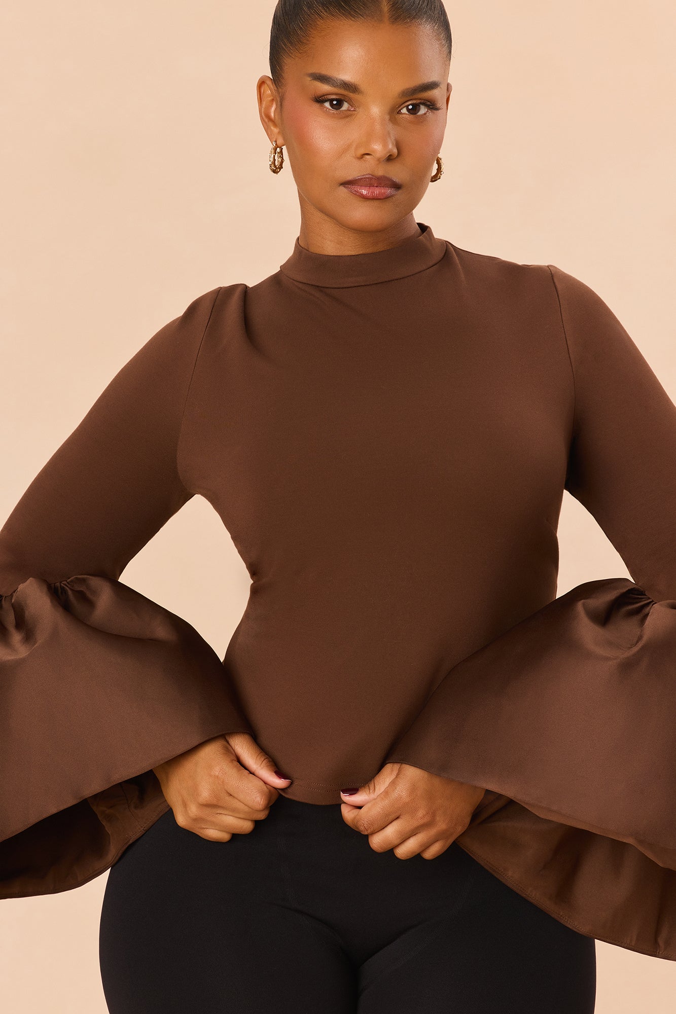 Estelle Bell Sleeve Top - Chocolate