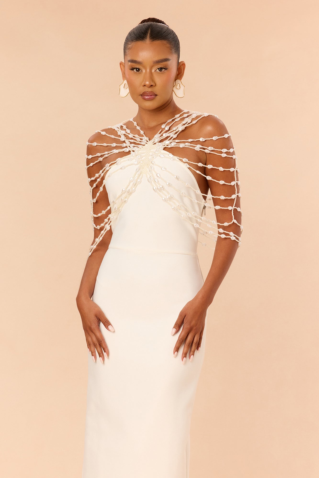 Pearl Dreams Bandage Maxi Dress - White