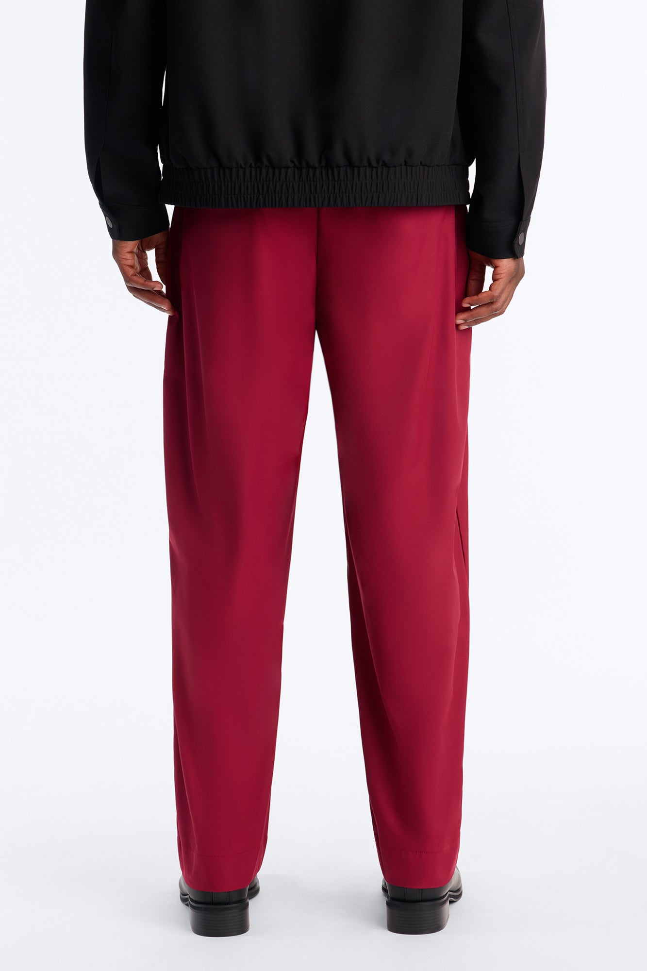 Relaxed Straight Heirloom Pleated Trouser - Burgundy