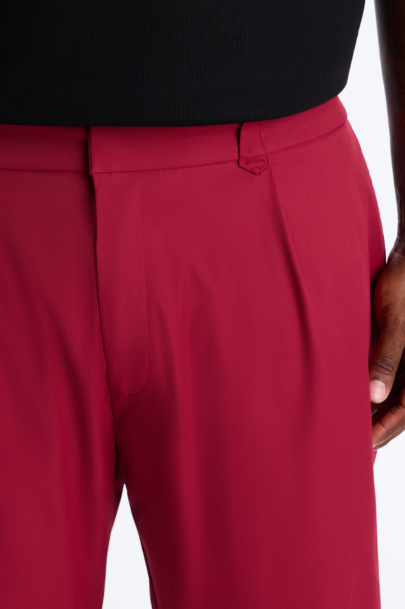 Relaxed Straight Heirloom Pleated Trouser - Burgundy