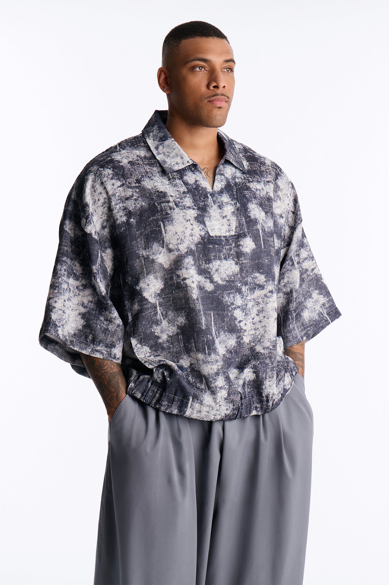 Shadow Grove Johnny Collar Polo - Blue