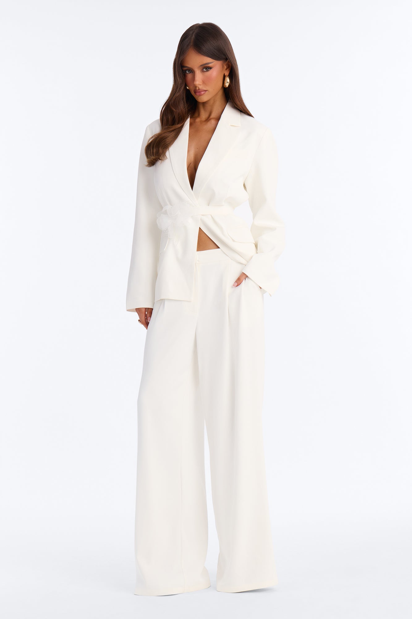 Petal To The Metal 3 Piece Pant Set - Off White