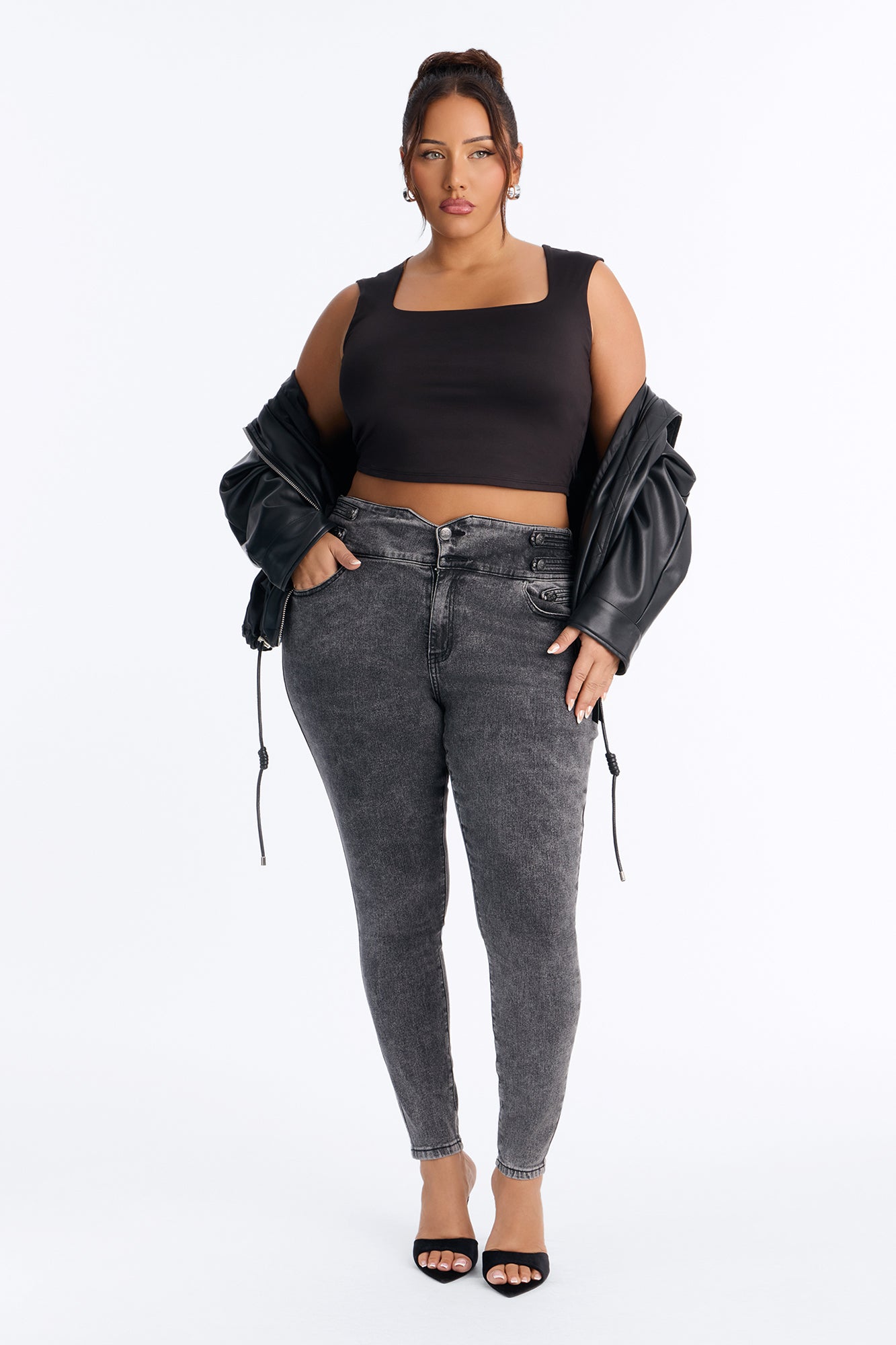 Midnight Empress High Rise Stretch Skinny Jeans - Black Wash