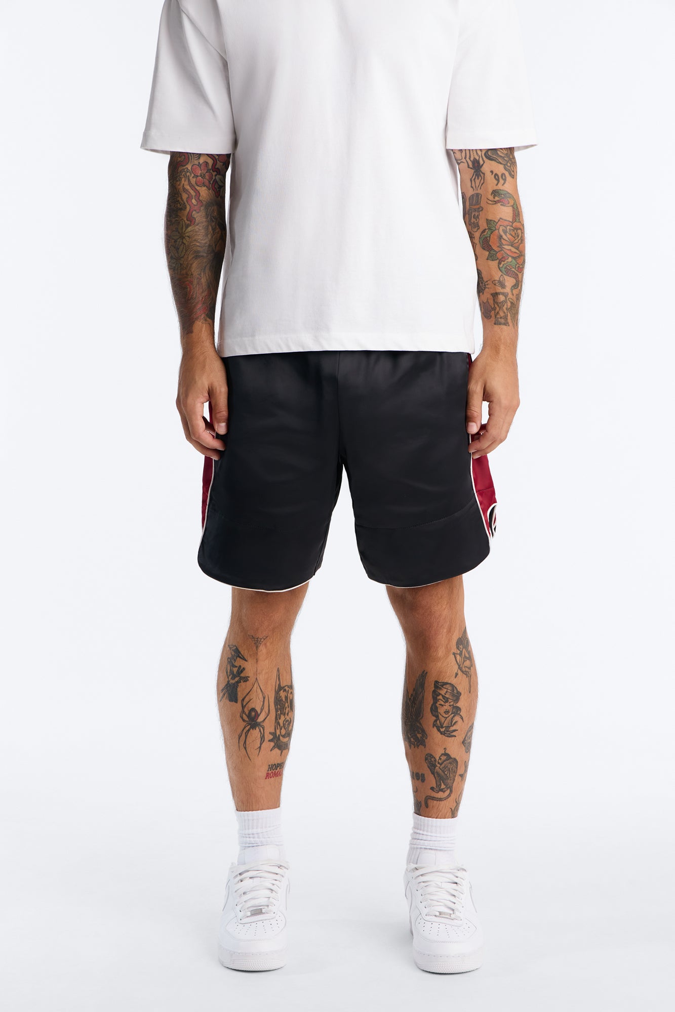Relaxed Satin Boxing Short - Black/combo