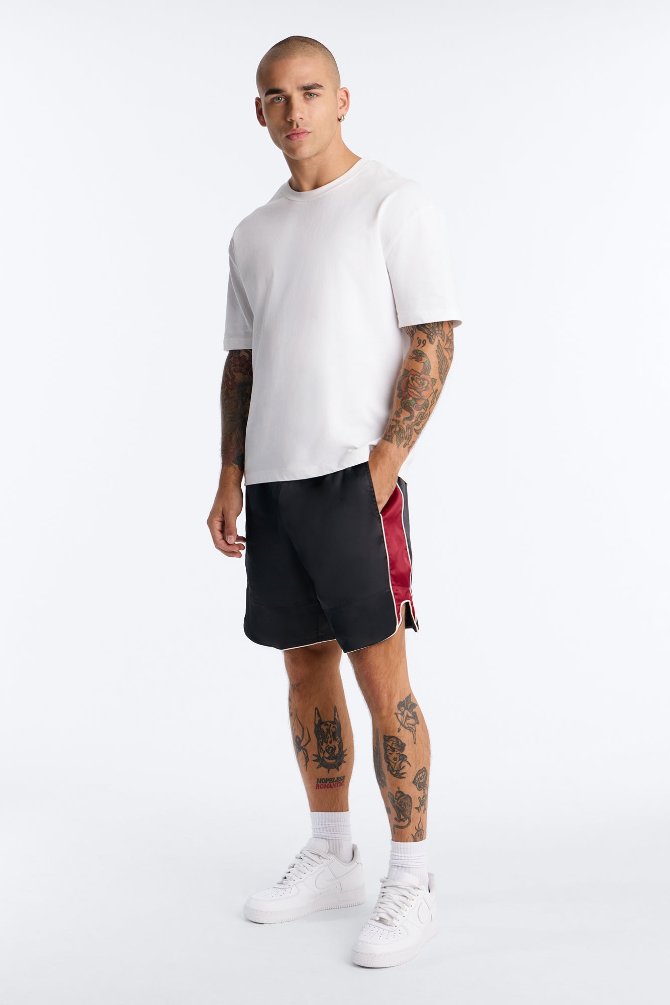 Relaxed Satin Boxing Short - Black/combo