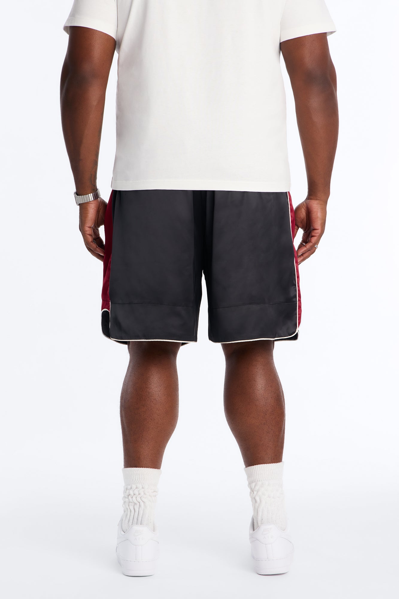Relaxed Satin Boxing Short - Black/combo