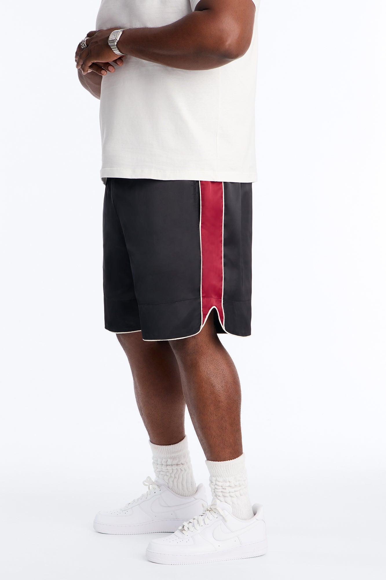 Relaxed Satin Boxing Short - Black/combo