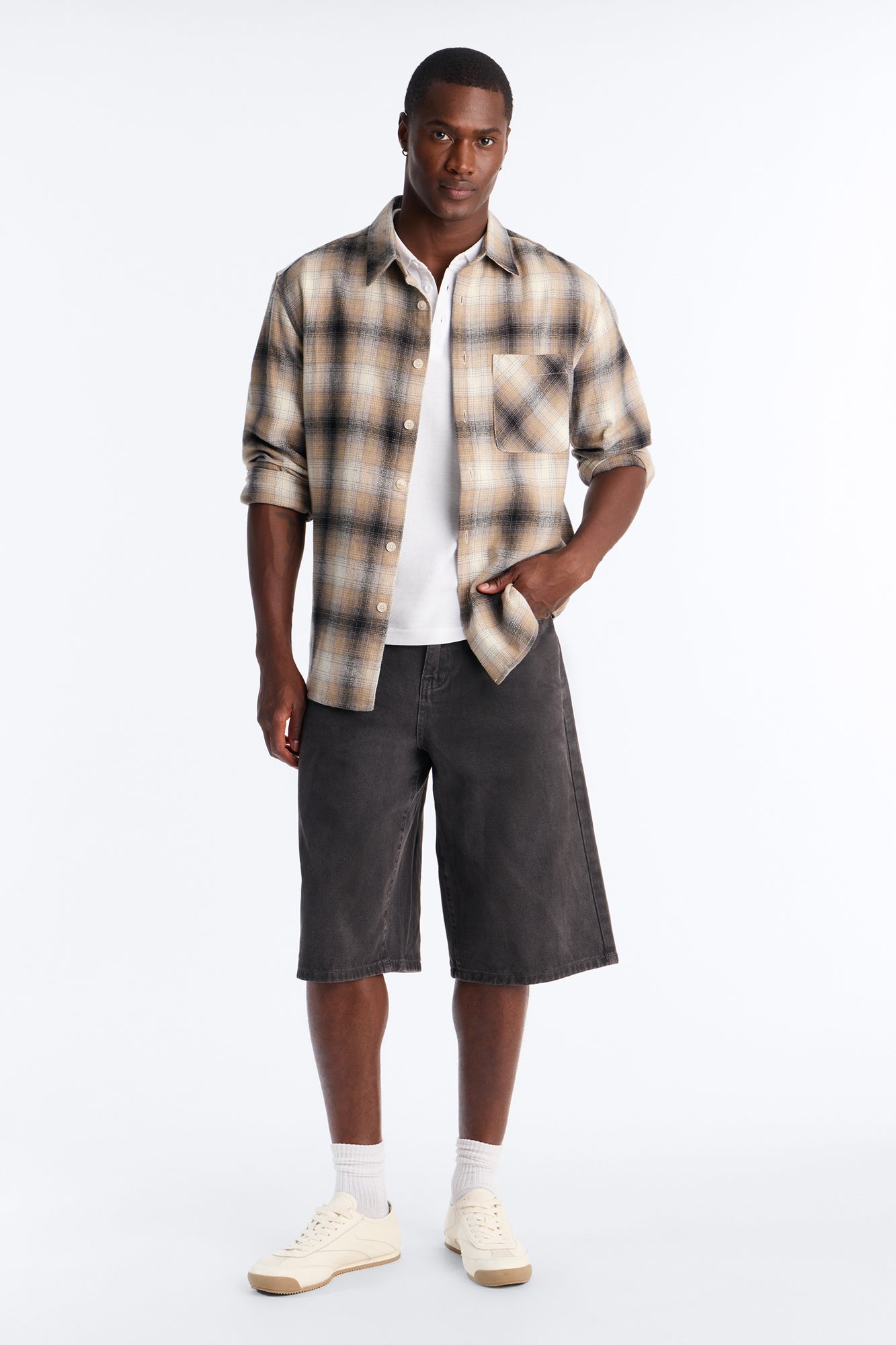 Sludge Slate Baggy Denim Short - Washed Black
