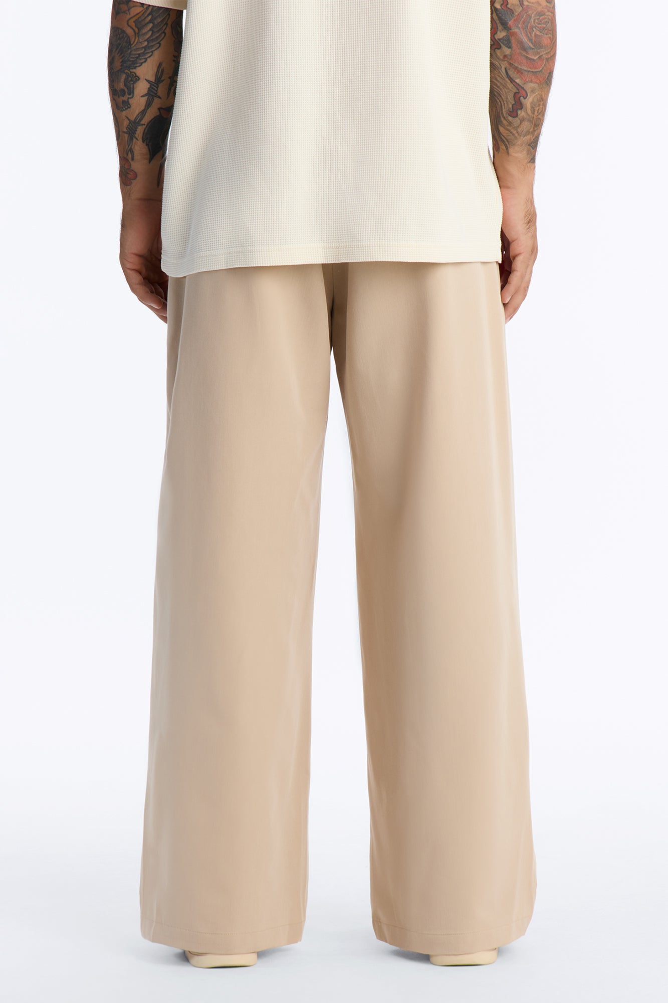 Cam Wide Leg Pleated Trouser - Tan