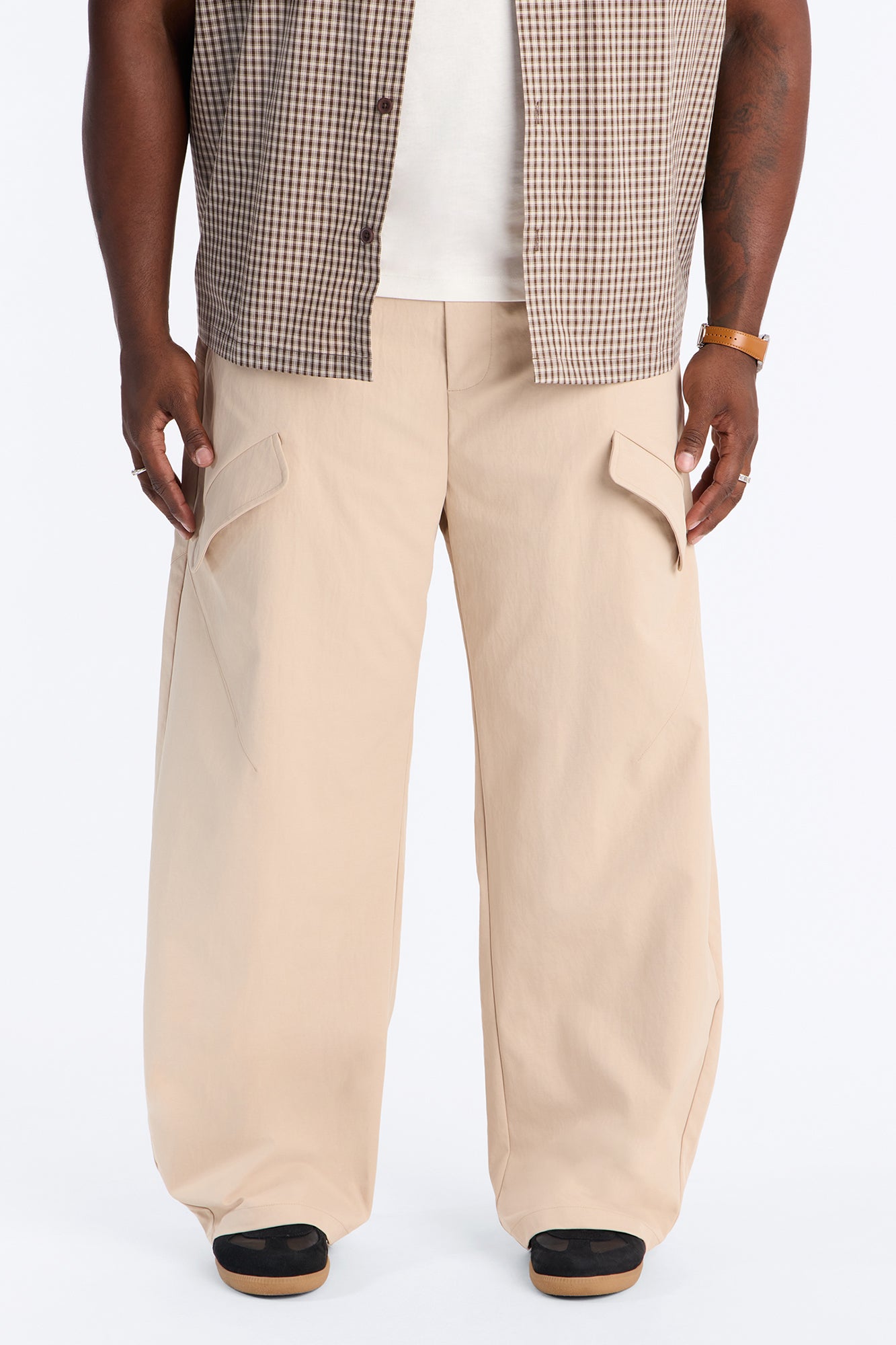 Cargo Wide Leg Tech Pant - Taupe