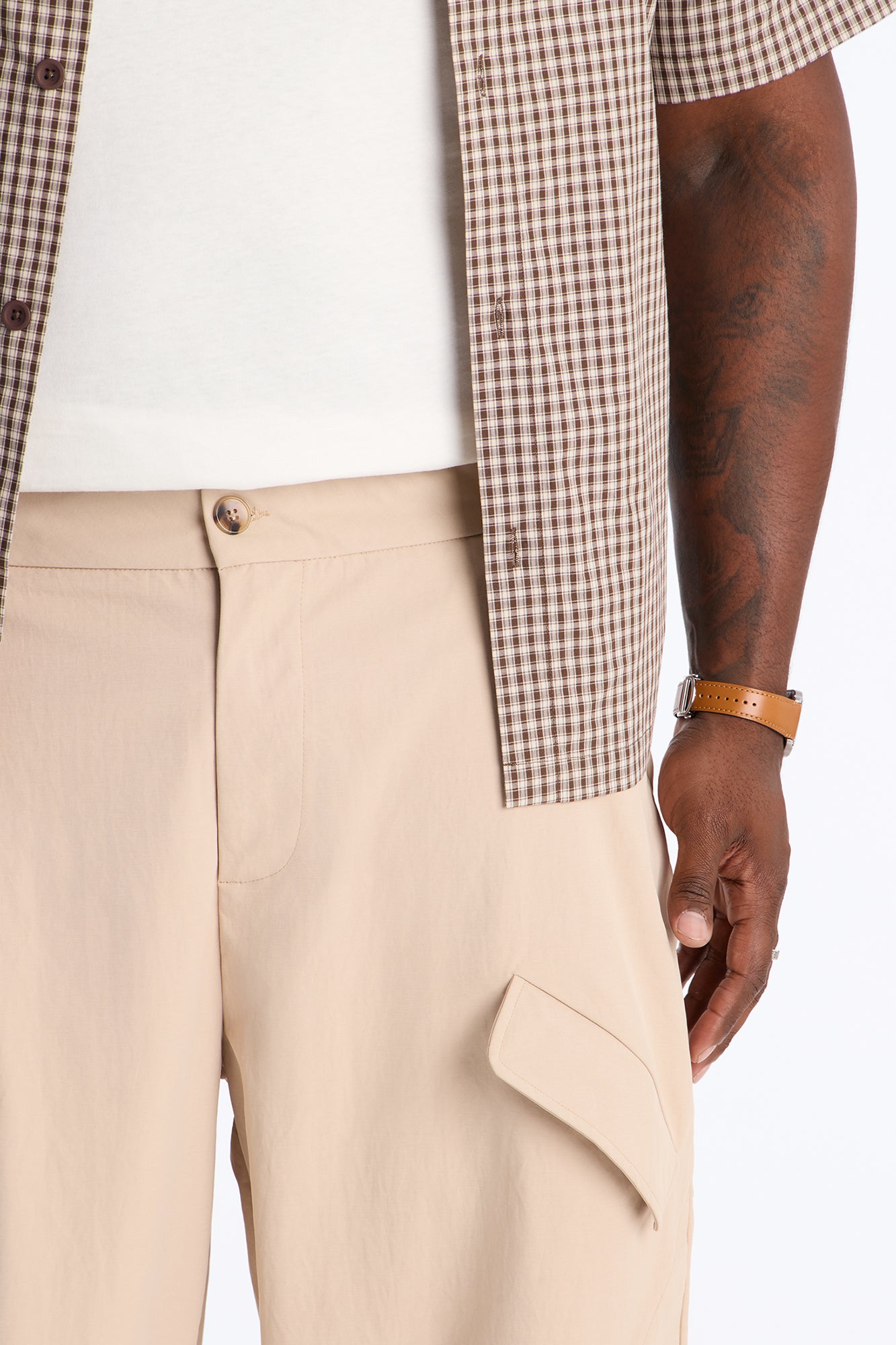 Cargo Wide Leg Tech Pant - Taupe