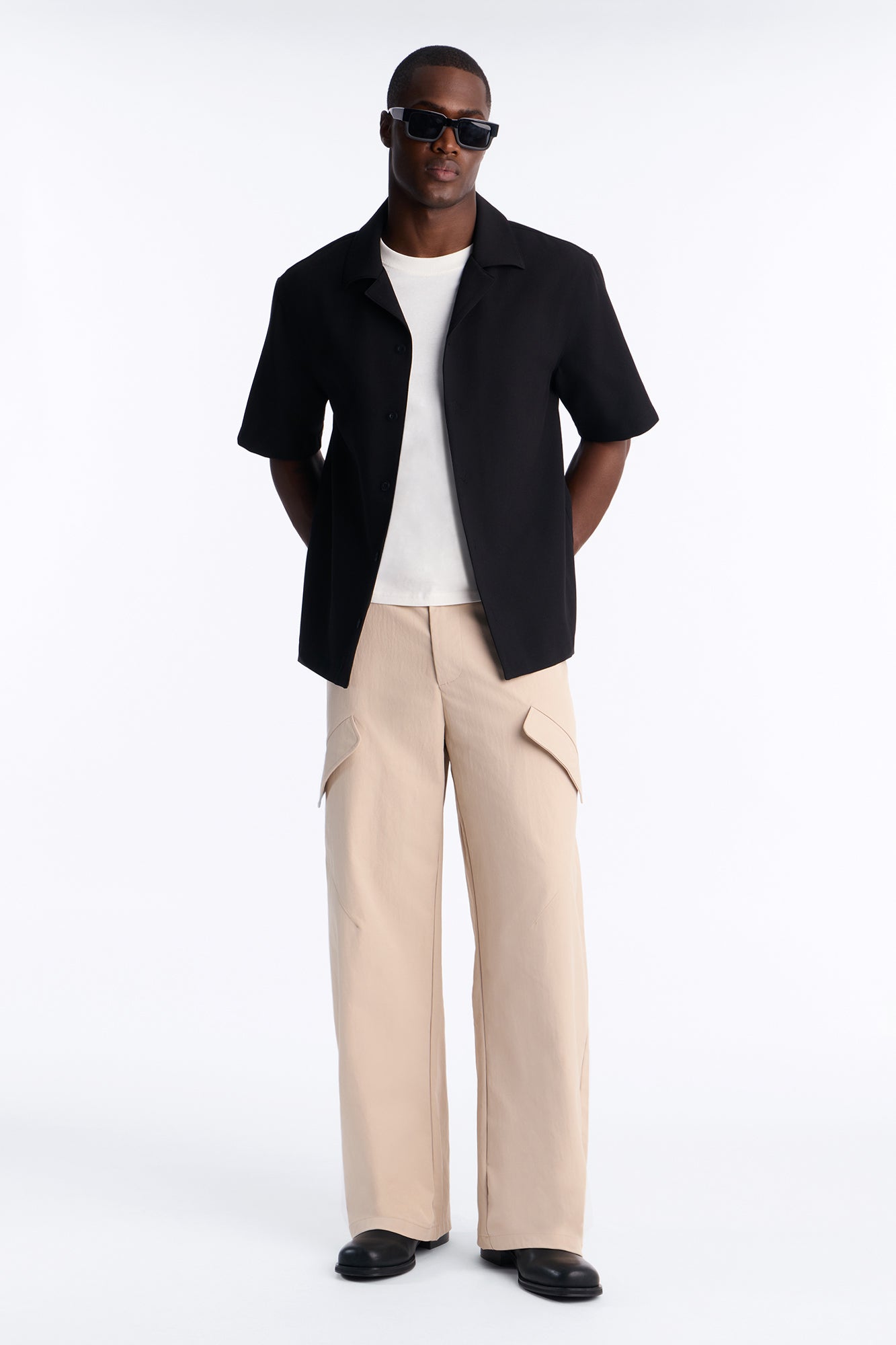 Cargo Wide Leg Tech Pant - Taupe