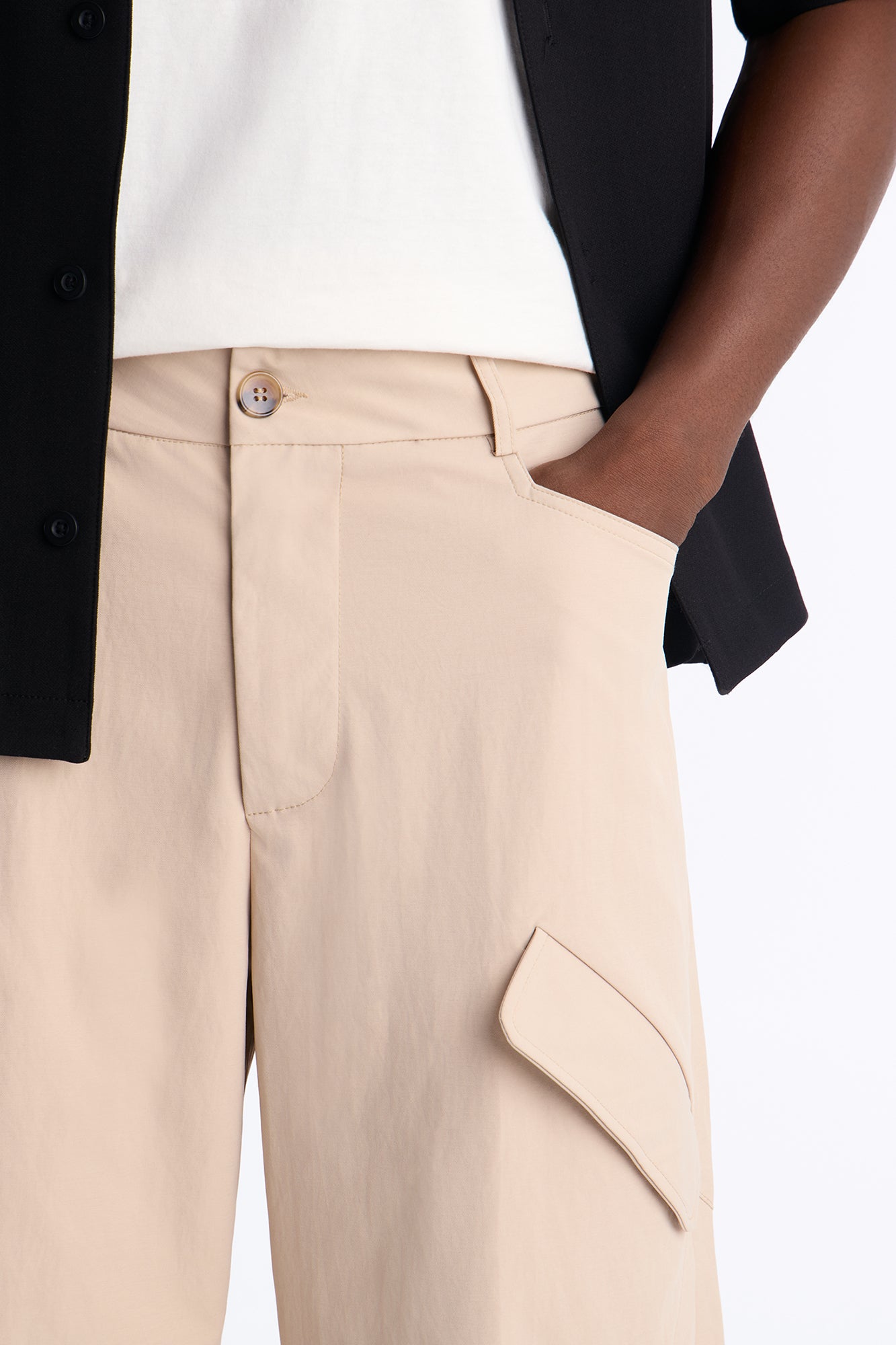 Cargo Wide Leg Tech Pant - Taupe