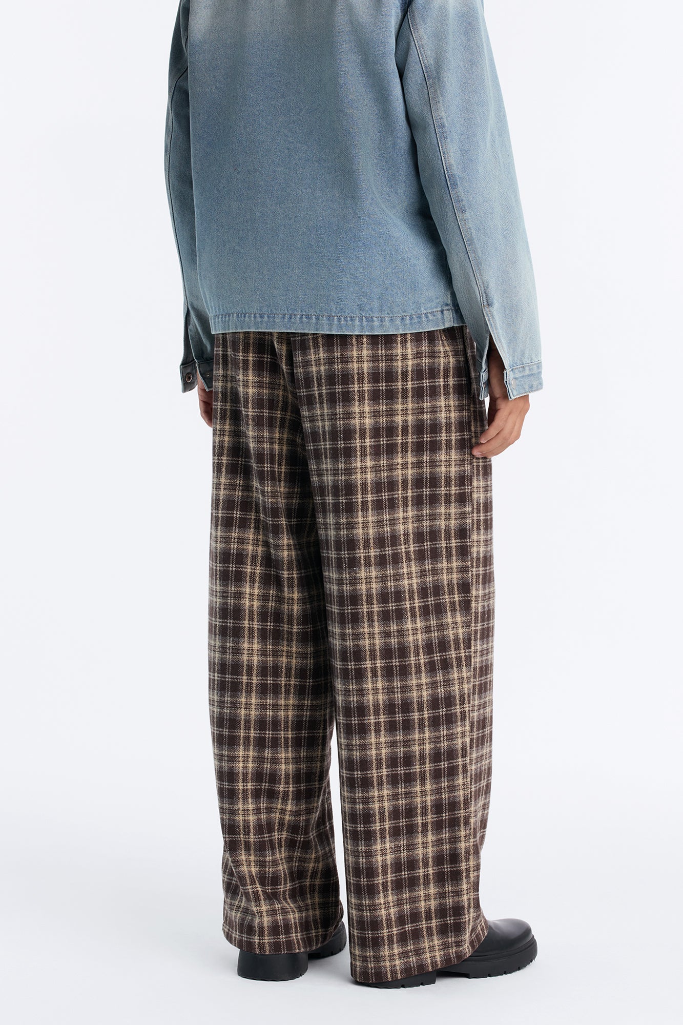 Lazy Plaid Baggy Pant - Brown/combo