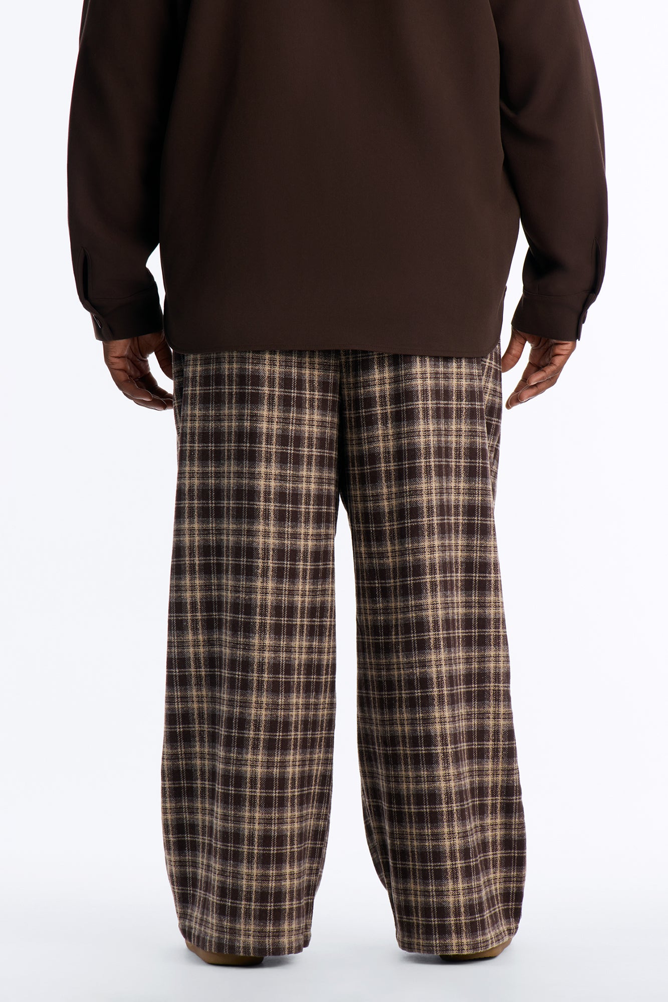 Lazy Plaid Baggy Pant - Brown/combo