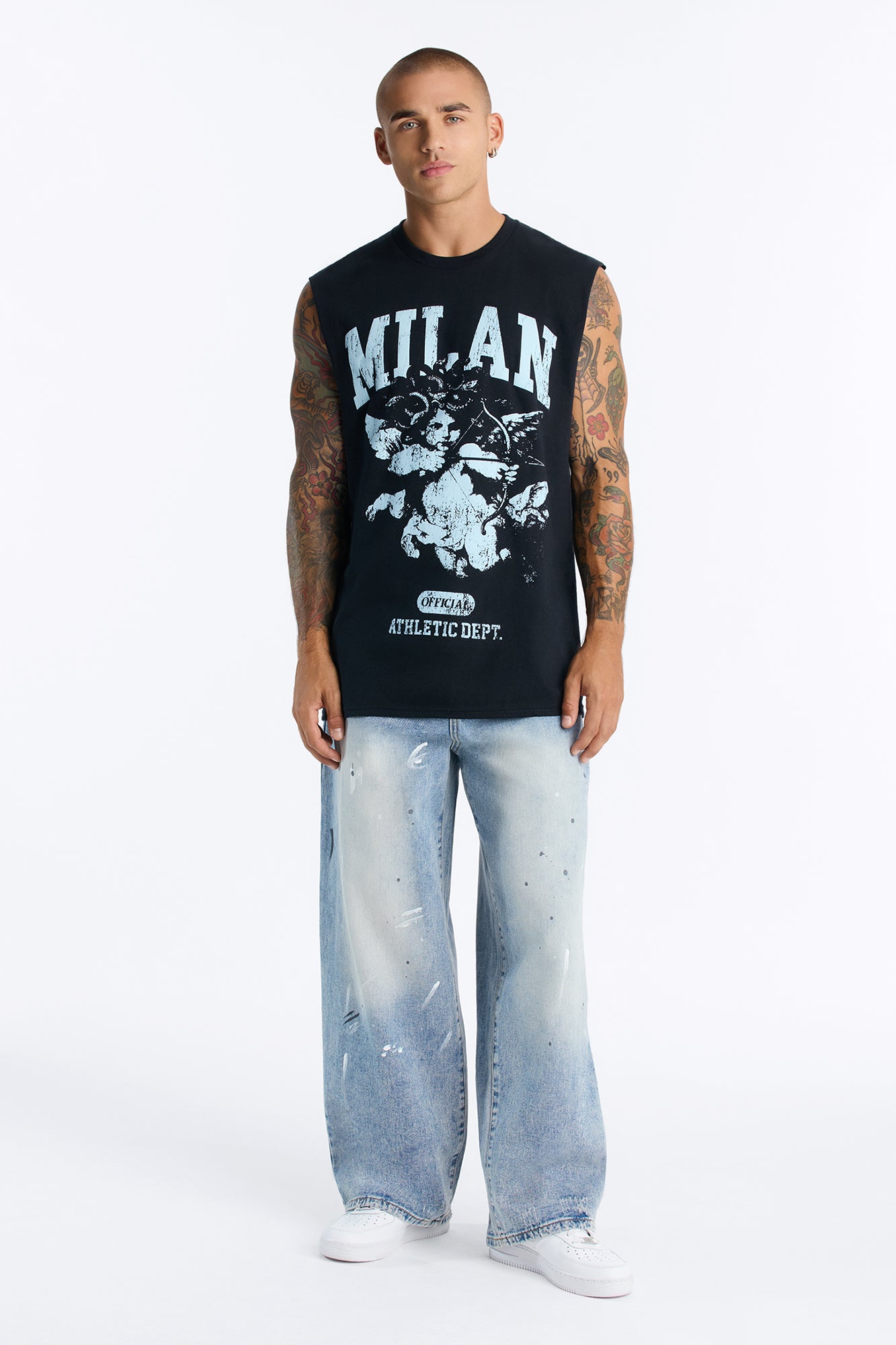 Gallery Distressed Baggy Jean - Medium Wash