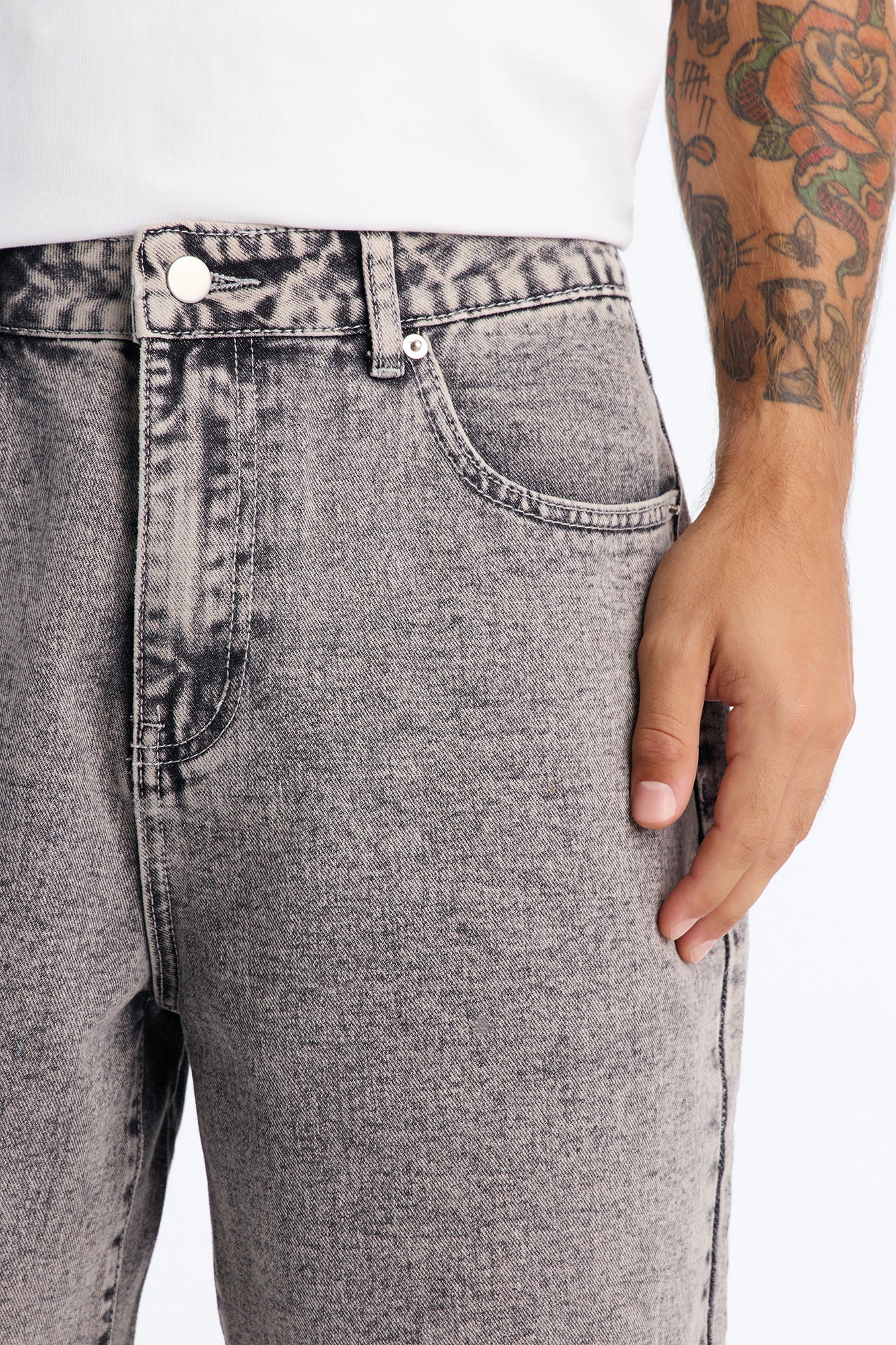 All Day Relaxed Denim Short - Washed Grey