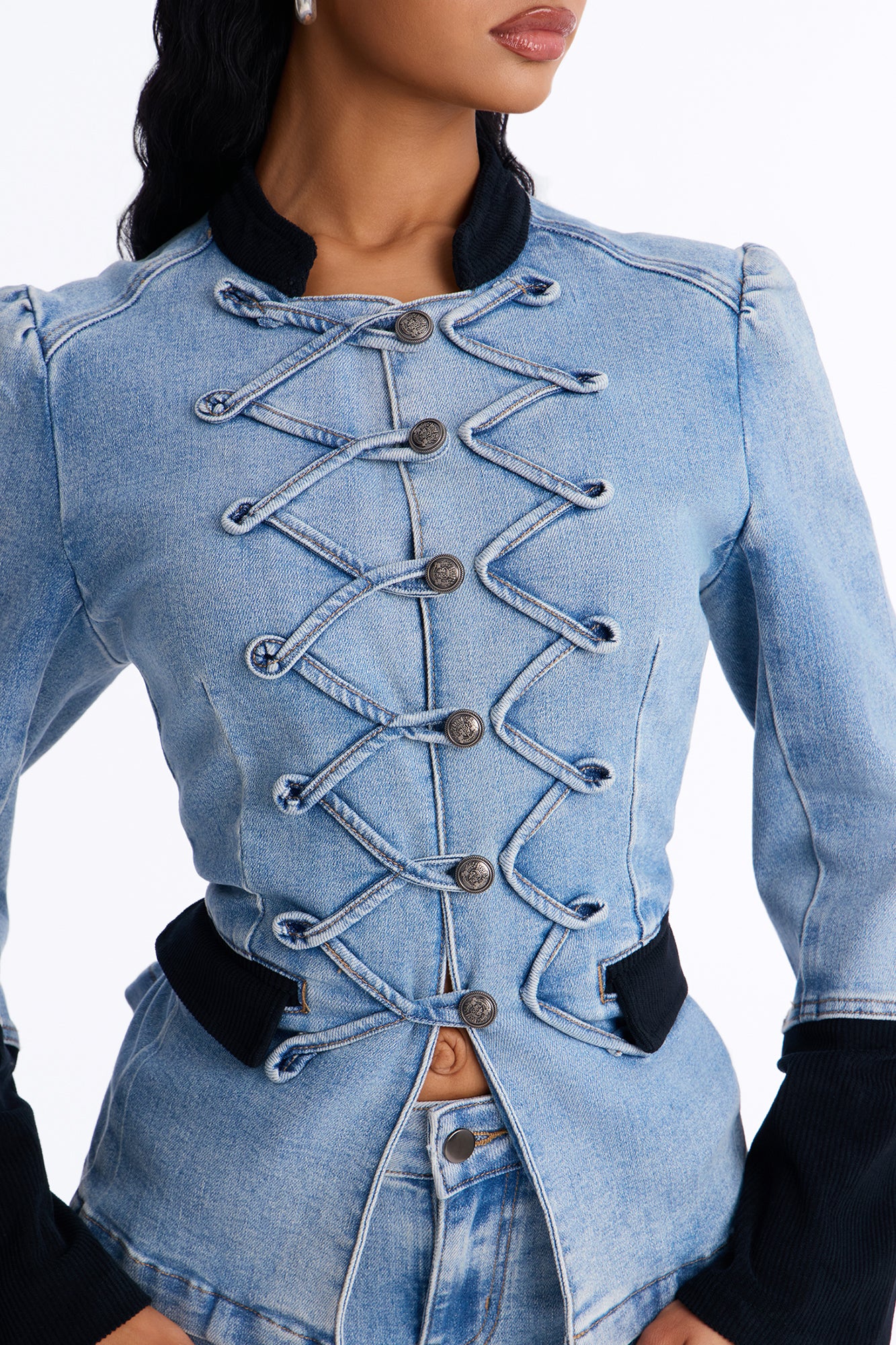 Get In Formation Denim Pant Set - Light Wash