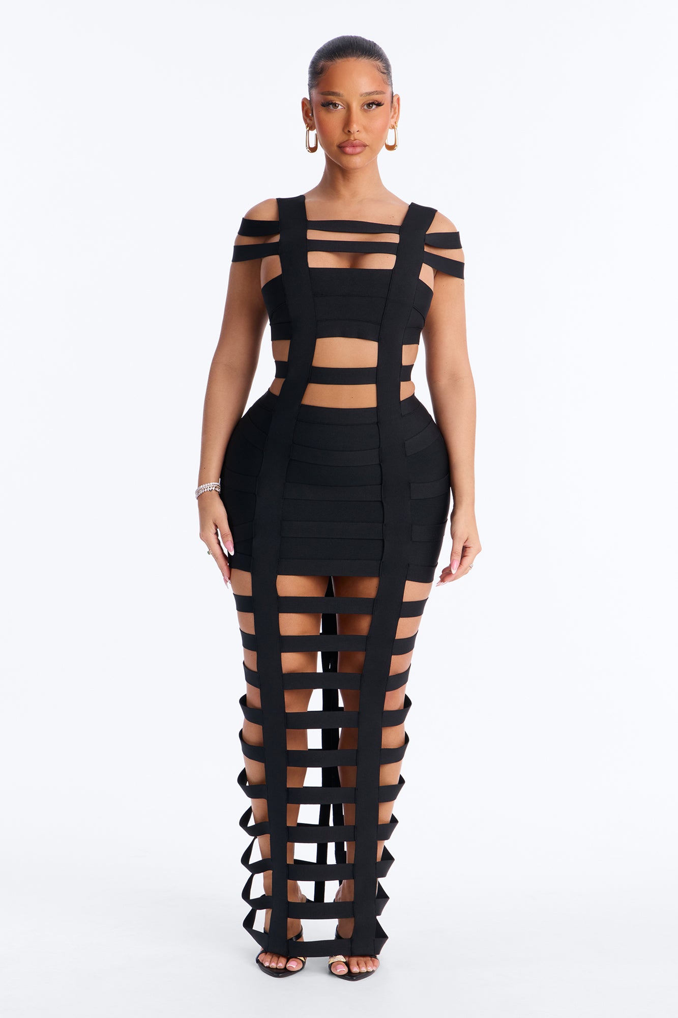 In My Element Cut Out Bandage Maxi Dress - Black