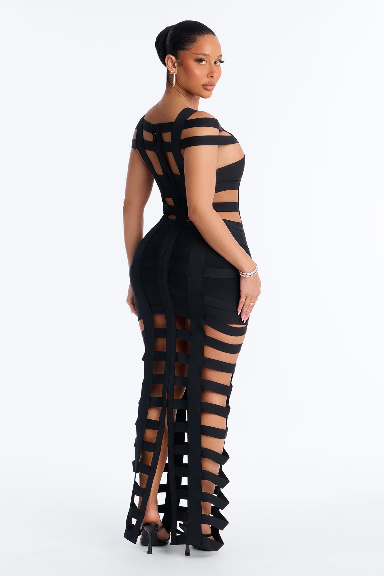 In My Element Cut Out Bandage Maxi Dress - Black