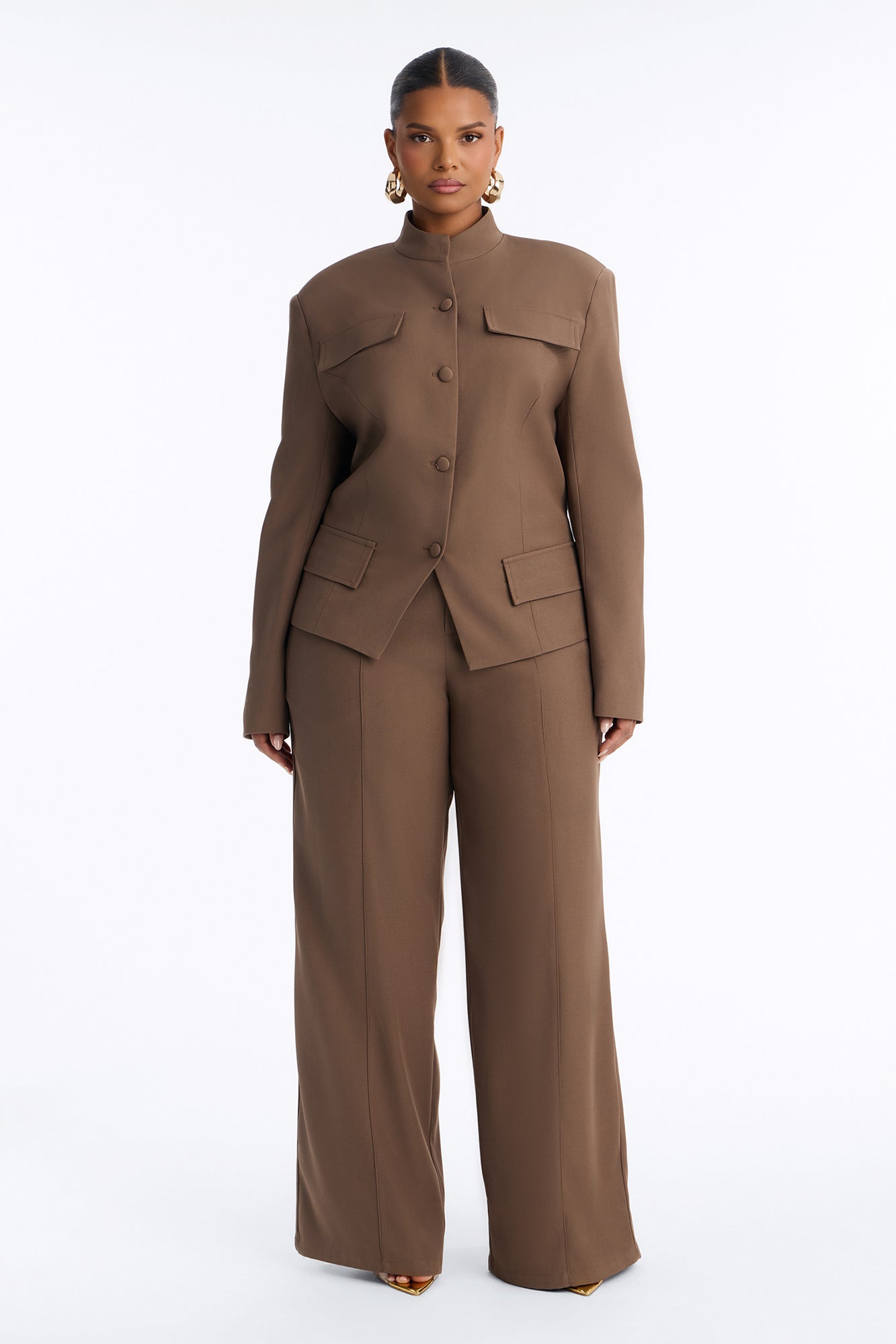 Melt Into You High Rise Straight Leg Trouser - Caffe
