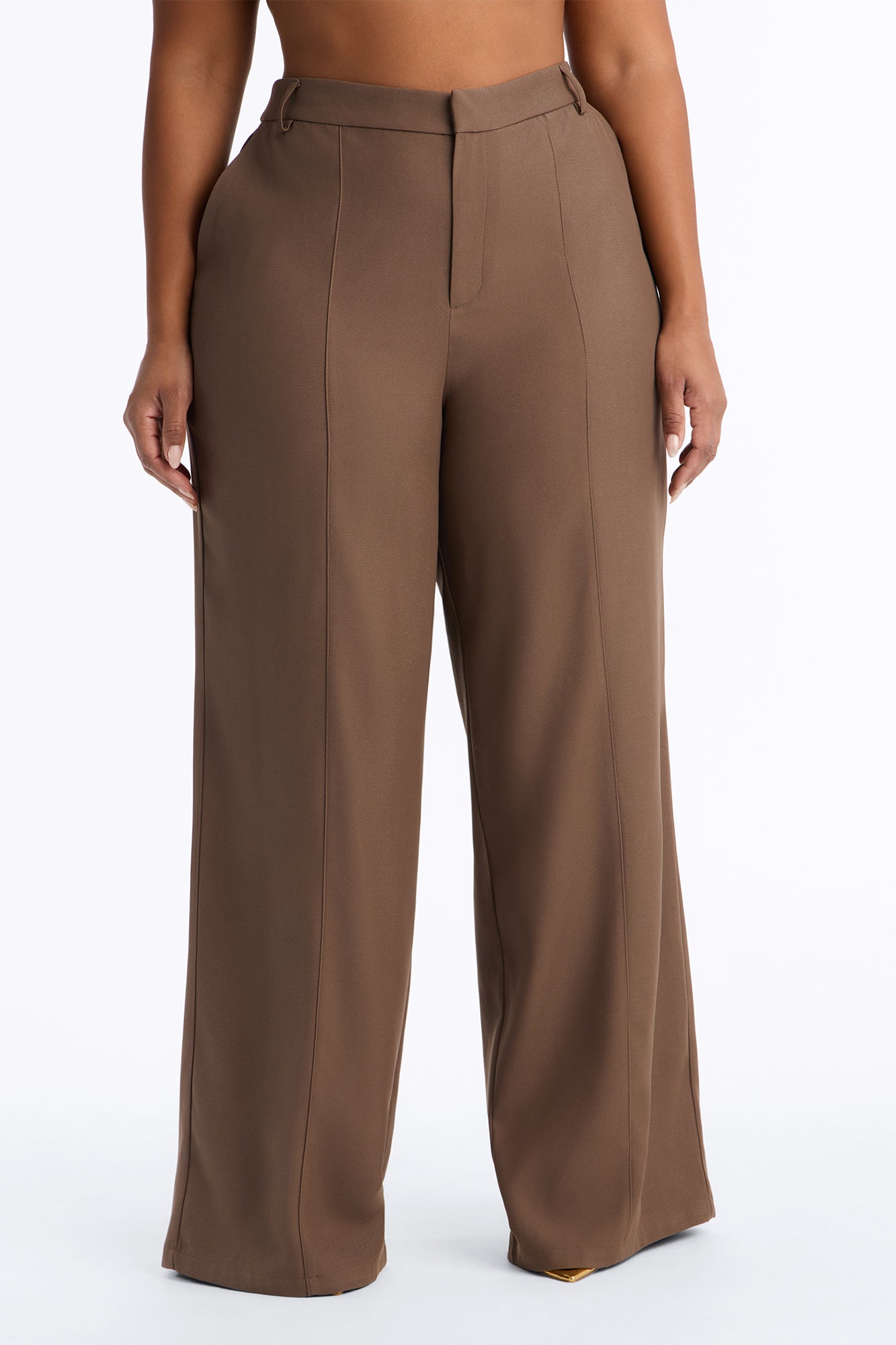 Melt Into You High Rise Straight Leg Trouser - Caffe