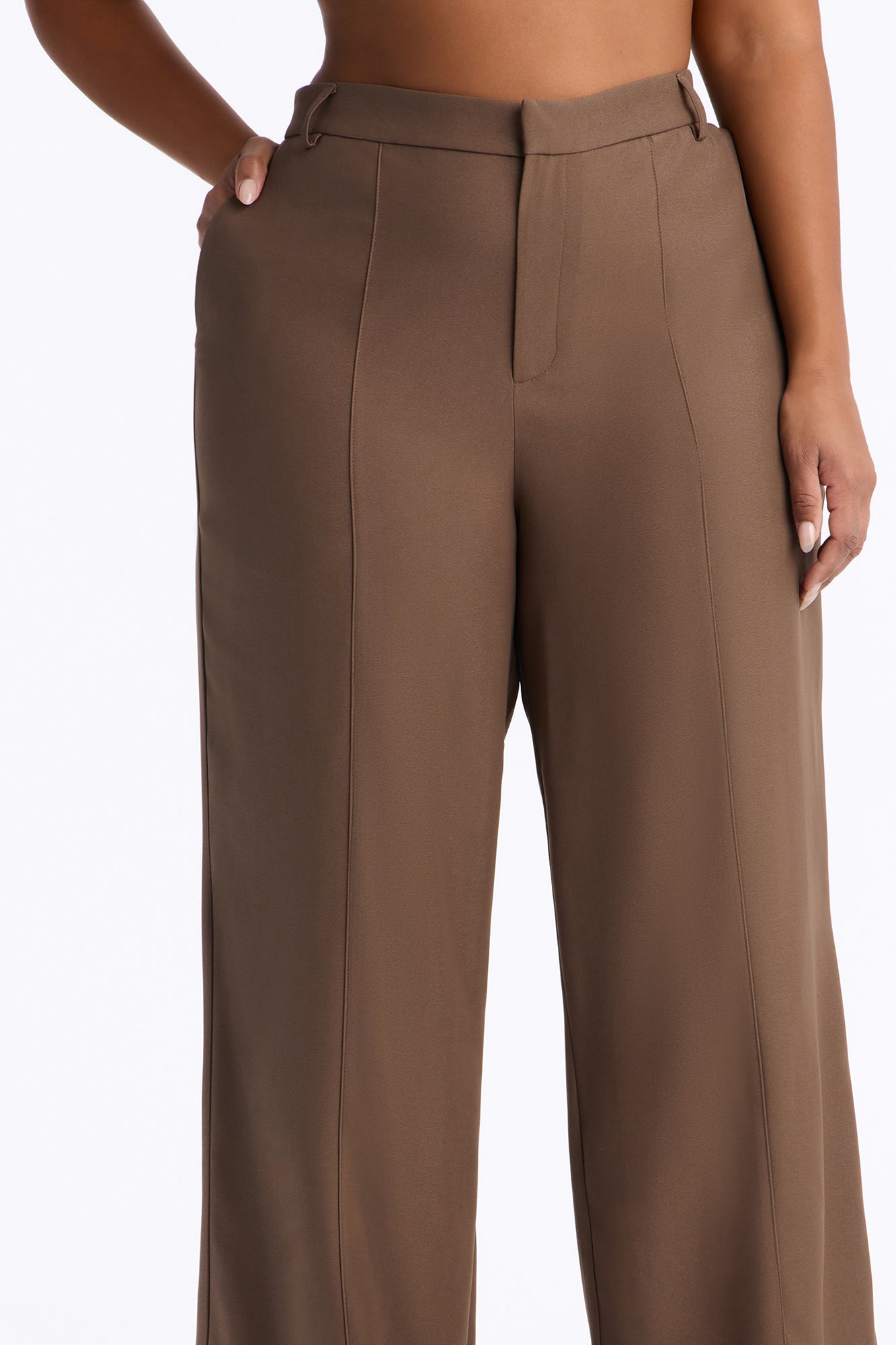 Melt Into You High Rise Straight Leg Trouser - Caffe
