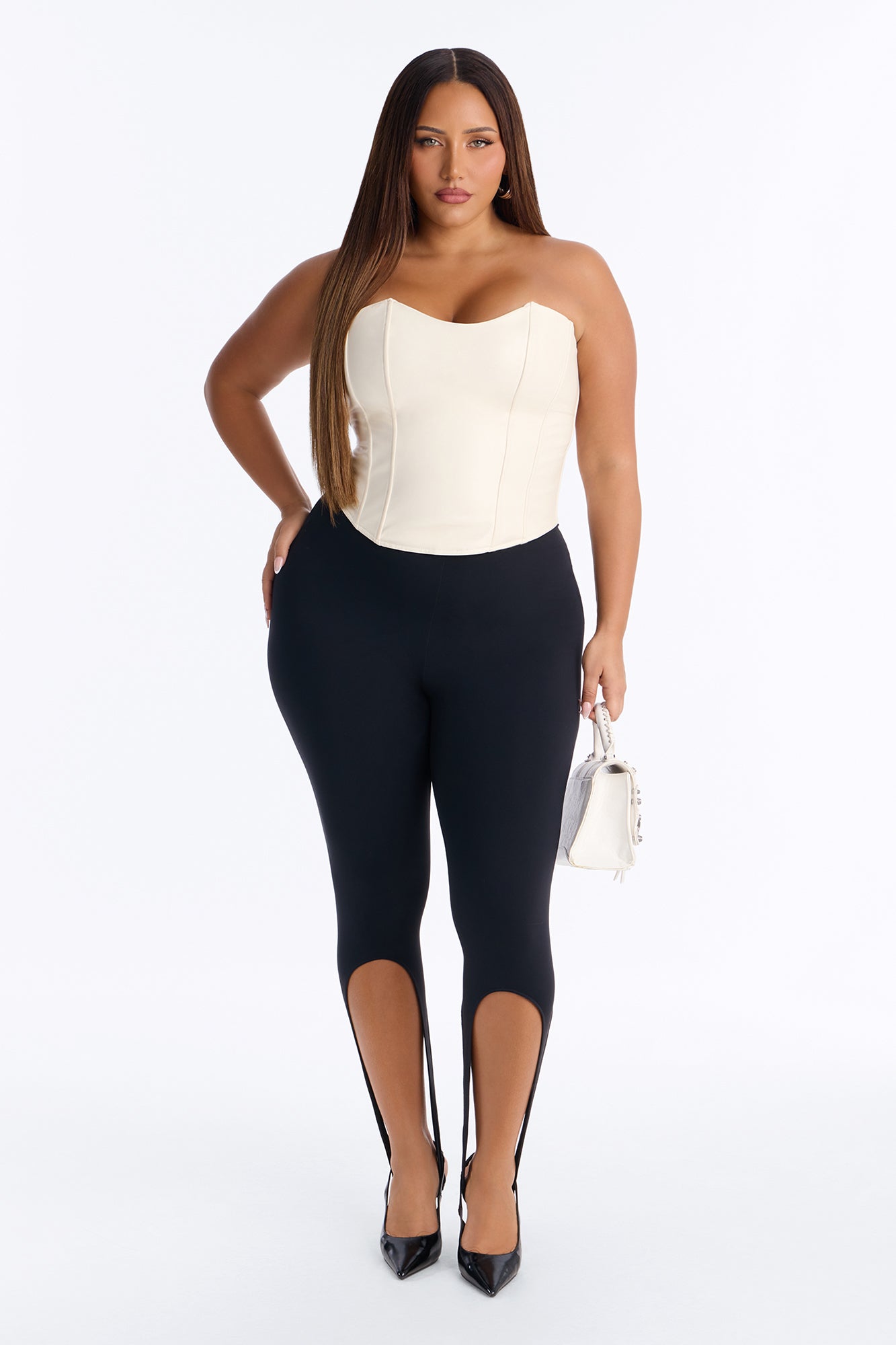Always Tea Exaggerated Stirrup Leggings - Black
